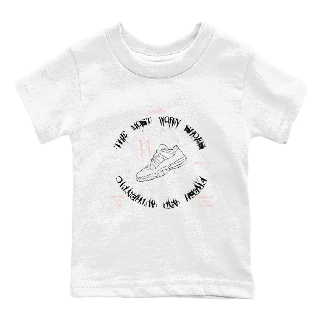 11s Legend Pink shirts to match jordans The Most Worn Shoes sneaker match tees Air Jordan 11 Legend Pink Drip Gear Zone streetwear brand Baby and Youth White 2 cotton tee