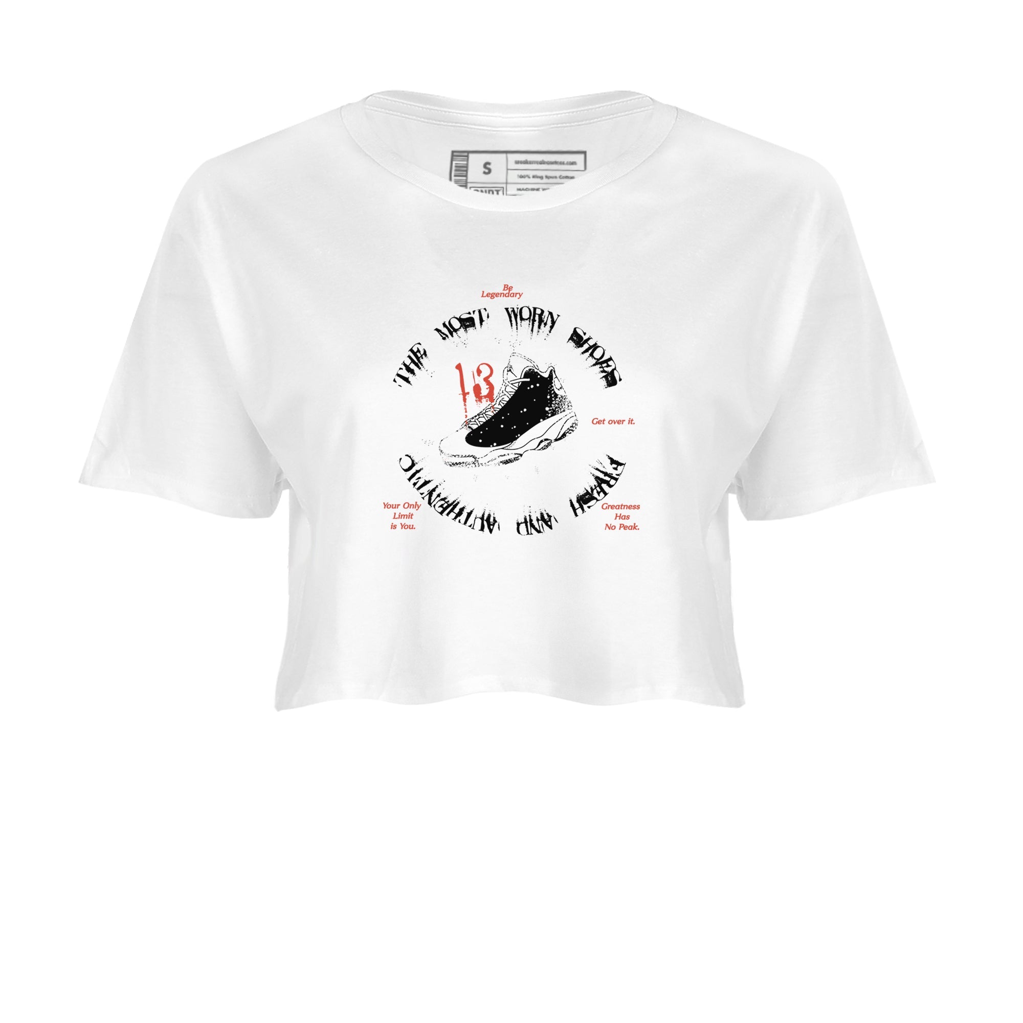 13s Dune Red shirts to match jordans The Most Worn Shoes sneaker match tees Air Jordan 13 Dune Red Drip Gear Zone streetwear brand White 2 crop tee