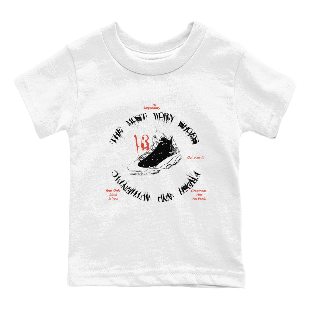 13s Dune Red shirts to match jordans The Most Worn Shoes sneaker match tees Air Jordan 13 Dune Red Drip Gear Zone streetwear brand Baby and Youth White 2 cotton tee