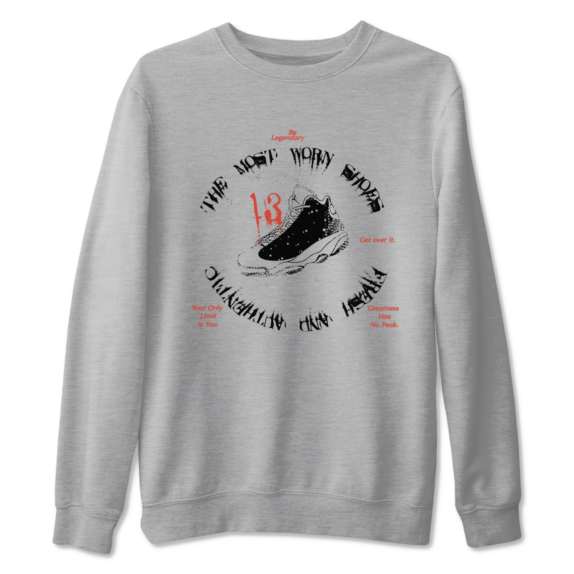 13s Dune Red shirts to match jordans The Most Worn Shoes sneaker match tees Air Jordan 13 Dune Red Drip Gear Zone streetwear brand Heather Grey 2 unisex cotton tee
