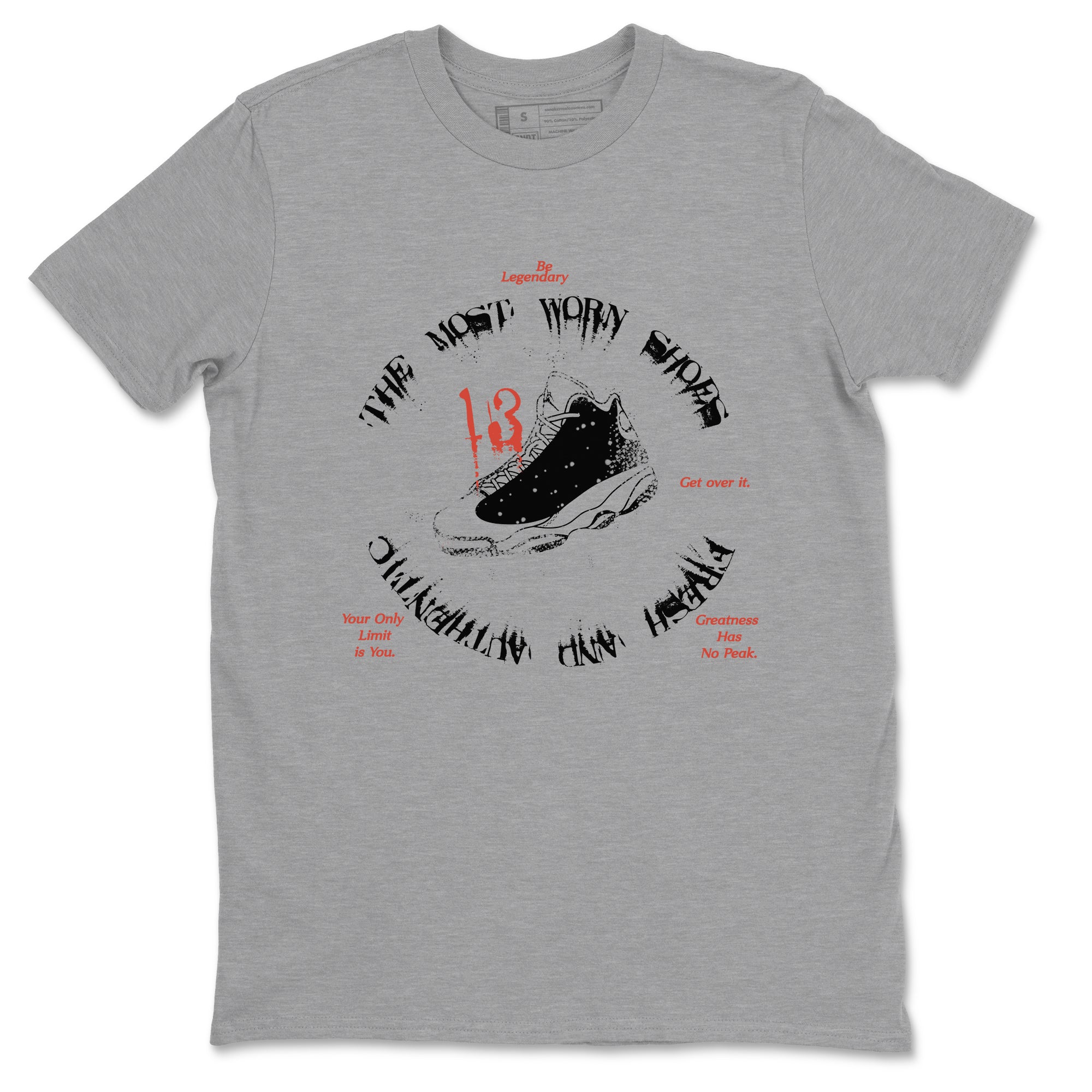 13s Dune Red shirts to match jordans The Most Worn Shoes sneaker match tees Air Jordan 13 Dune Red Drip Gear Zone streetwear brand Heather Grey 2 unisex cotton tee