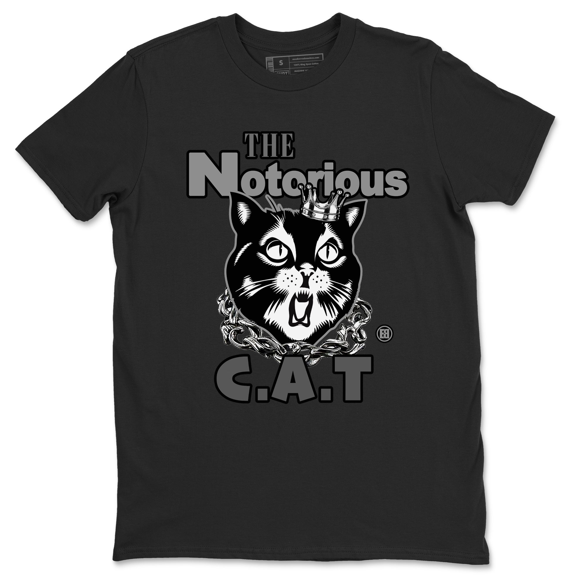 5s Black Cat shirts to match jordans The Notorious Cat sneaker match tees Air Jordan 5 Black Cat Drip Gear Zone unisex cotton Black 2 crew neck shirts