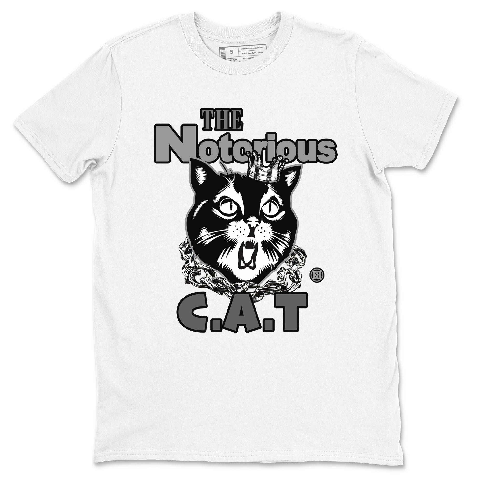 5s Black Cat shirts to match jordans The Notorious Cat sneaker match tees Air Jordan 5 Black Cat Drip Gear Zone unisex cotton White 2 crew neck shirts
