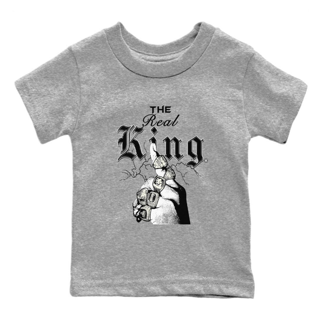 11s Gratitude shirt to match jordans The Real King sneaker tees Air Jordan 11 Gratitude Drip Gear Zone Baby Toddler Heather Grey 2 T-Shirt