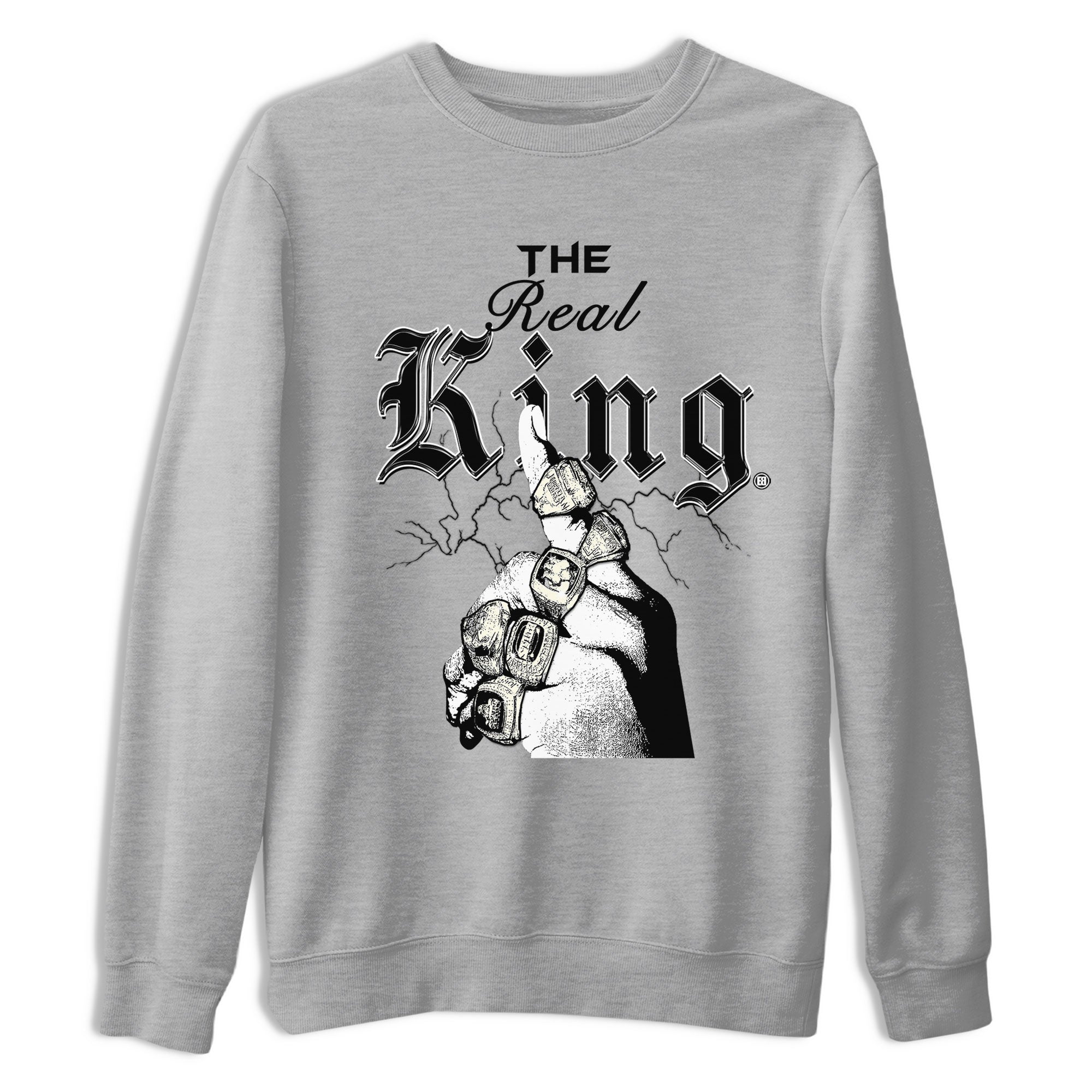 11s Gratitude shirt to match jordans The Real King sneaker tees Air Jordan 11 Retro Gratitude Drip Gear Zone Streetwear Casual Fit Heather Grey 2 T-Shirt