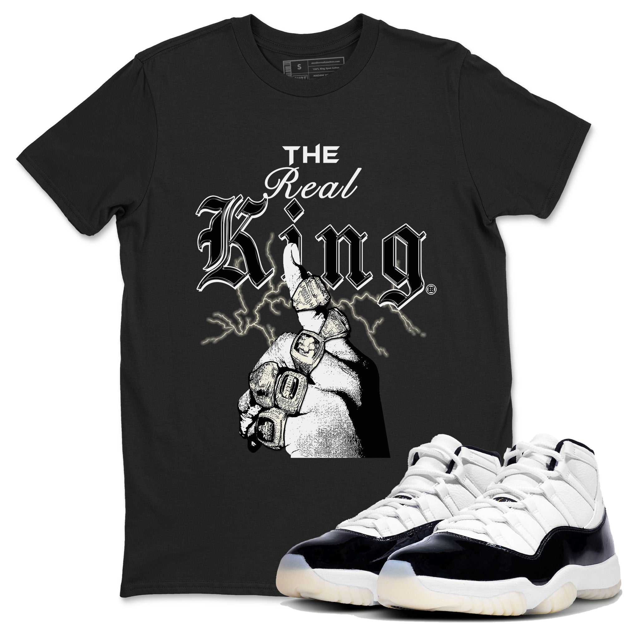 11s Gratitude shirt to match jordans The Real King sneaker tees Air Jordan 11 Retro Gratitude Drip Gear Zone Streetwear Casual Fit Black 1 T-Shirt