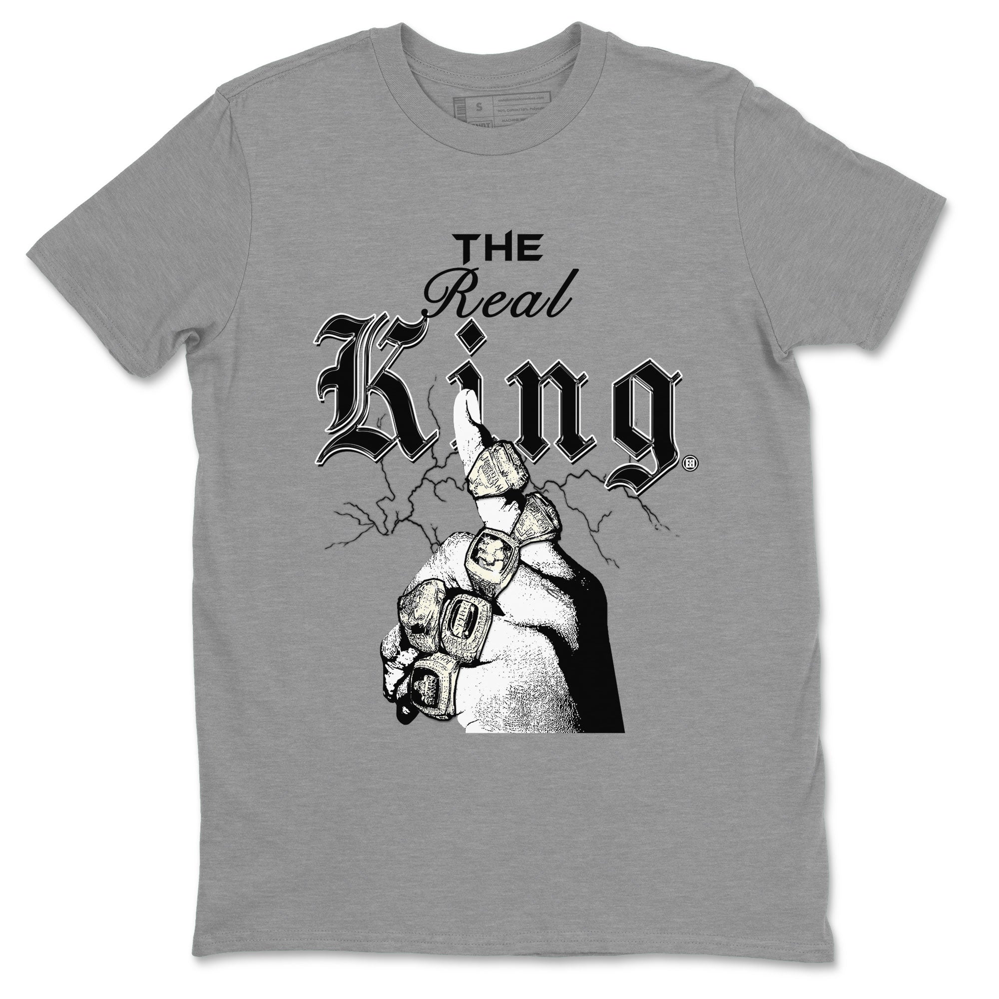 11s Gratitude shirt to match jordans The Real King sneaker tees Air Jordan 11 Retro Gratitude Drip Gear Zone Streetwear Casual Fit Heather Grey 2 T-Shirt