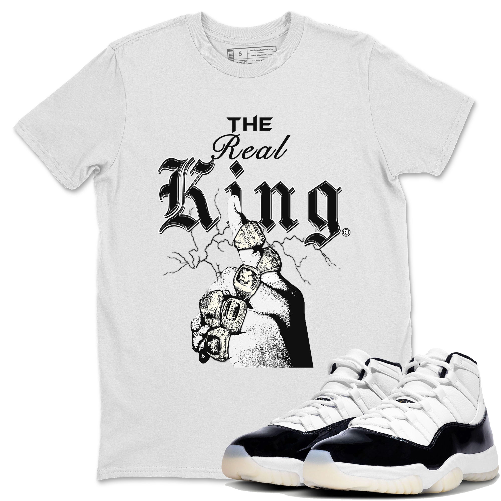 11s Gratitude shirt to match jordans The Real King sneaker tees Air Jordan 11 Retro Gratitude Drip Gear Zone Streetwear Casual Fit White 1 T-Shirt