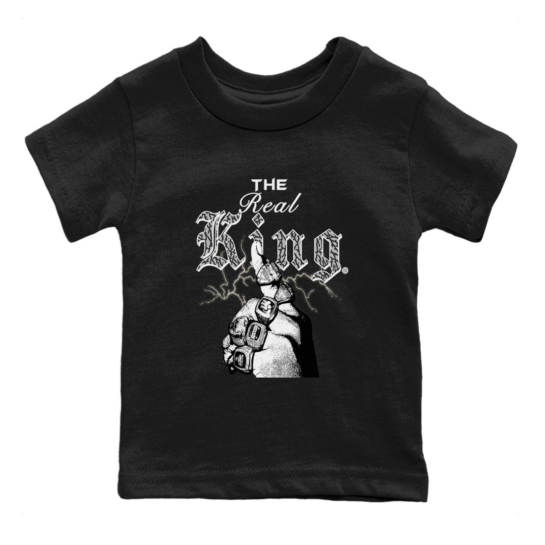 3s Retro Off Noir shirt to match jordans The Real King sneaker tees Air Jordan 3 Off Noir Drip Gear Zone Baby Toddler Black 2 T-Shirt