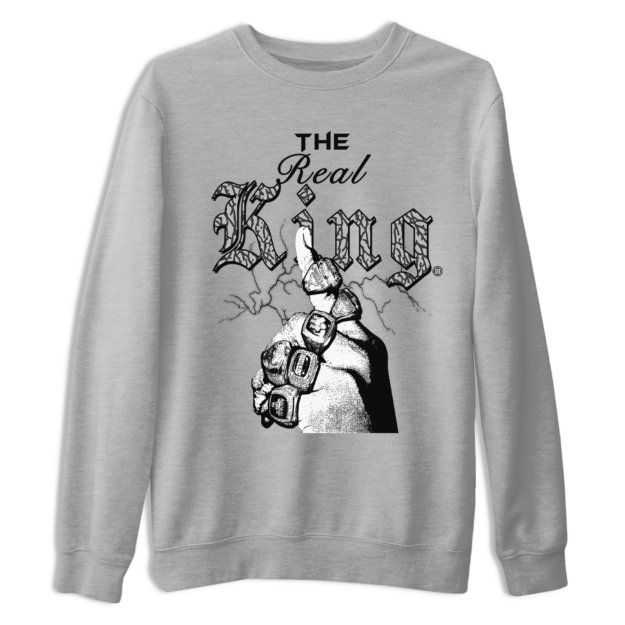 3s Retro Off Noir shirt to match jordans The Real King sneaker tees Air Jordan 3 Off Noir Drip Gear Zone Streetwear Casual Fit Heather Grey 2 T-Shirt
