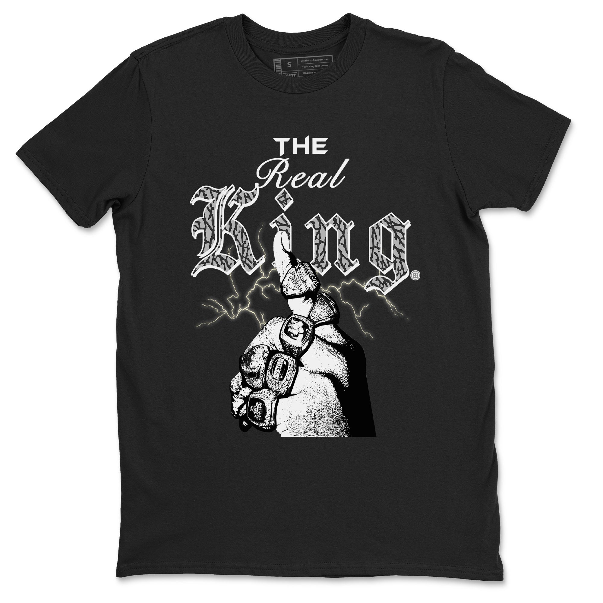 3s Retro Off Noir shirt to match jordans The Real King sneaker tees Air Jordan 3 Off Noir Drip Gear Zone Streetwear Casual Fit Black 2 T-Shirt