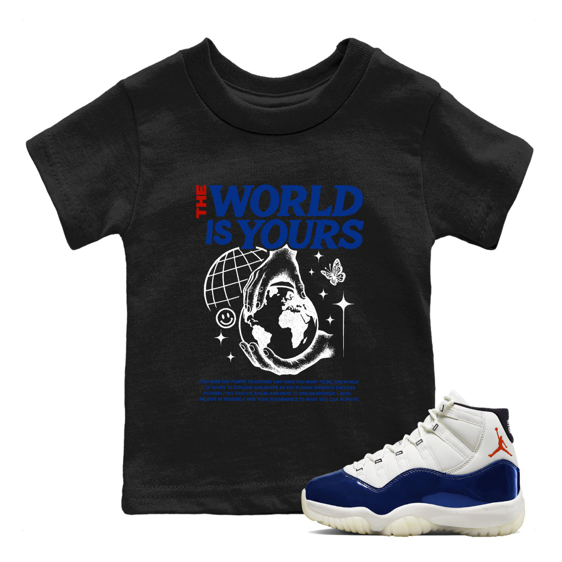Sneaker Threads  Sneaker Tees To Match Air Jordan 11 Rare Air  The World Is Yours Youth Graphic Tee Black 1. Perfect for Jordan releases 2025 colorways.