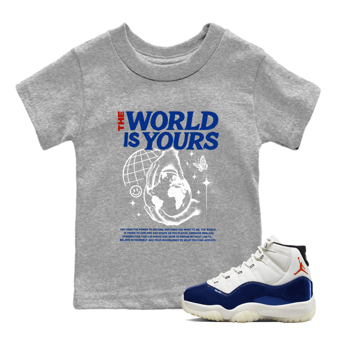Sneaker Threads  Sneaker Tees To Match Air Jordan 11 Rare Air  The World Is Yours Youth Graphic Tee Heather Grey 1. Perfect for Jordan releases 2025 colorways.