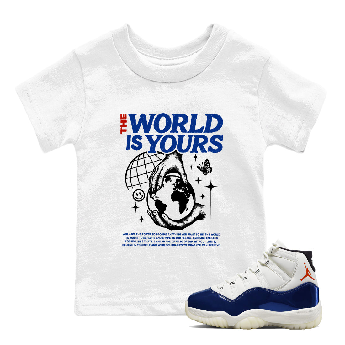 Sneaker Threads  Sneaker Tees To Match Air Jordan 11 Rare Air  The World Is Yours Youth Graphic Tee White 1. Perfect for Jordan releases 2025 colorways.