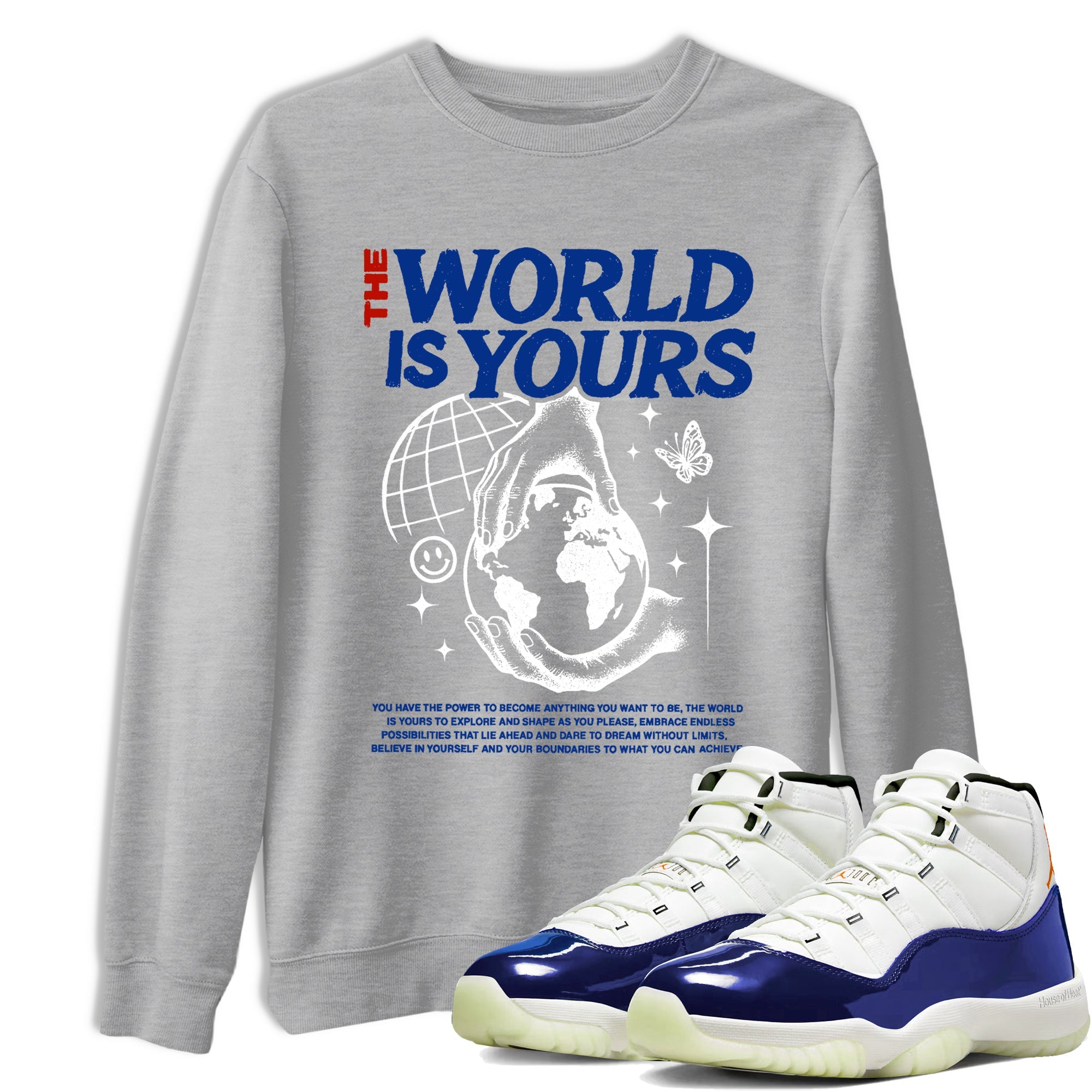 Sneaker Threads  Sneaker Tees To Match Air Jordan 11 Rare Air  The World Is Yours Graphic Tee Heather Grey 1. Perfect for Jordan releases 2025 colorways.