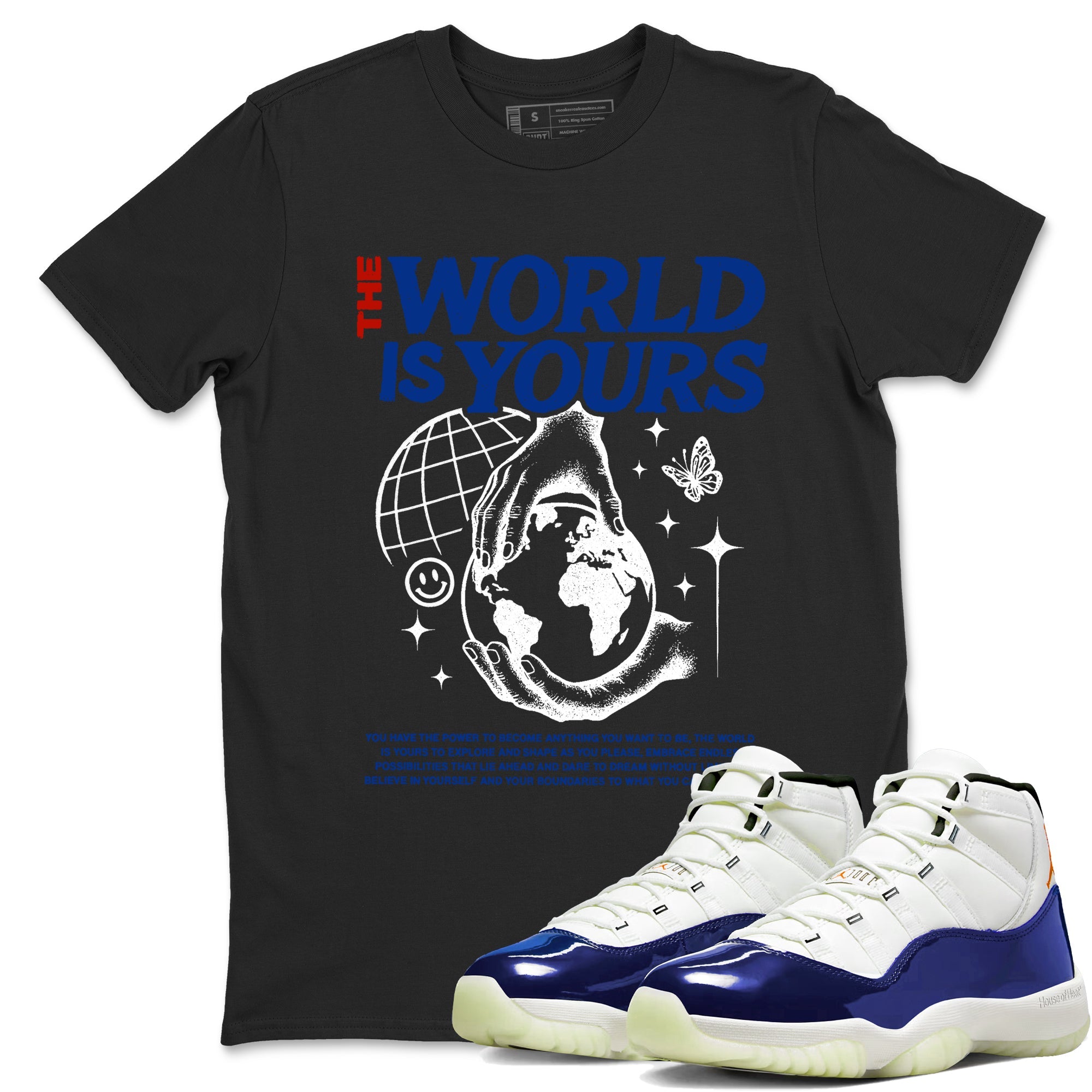Sneaker Threads  Sneaker Tees To Match Air Jordan 11 Rare Air  The World Is Yours Graphic Tee Black 1. Perfect for Jordan releases 2025 colorways.