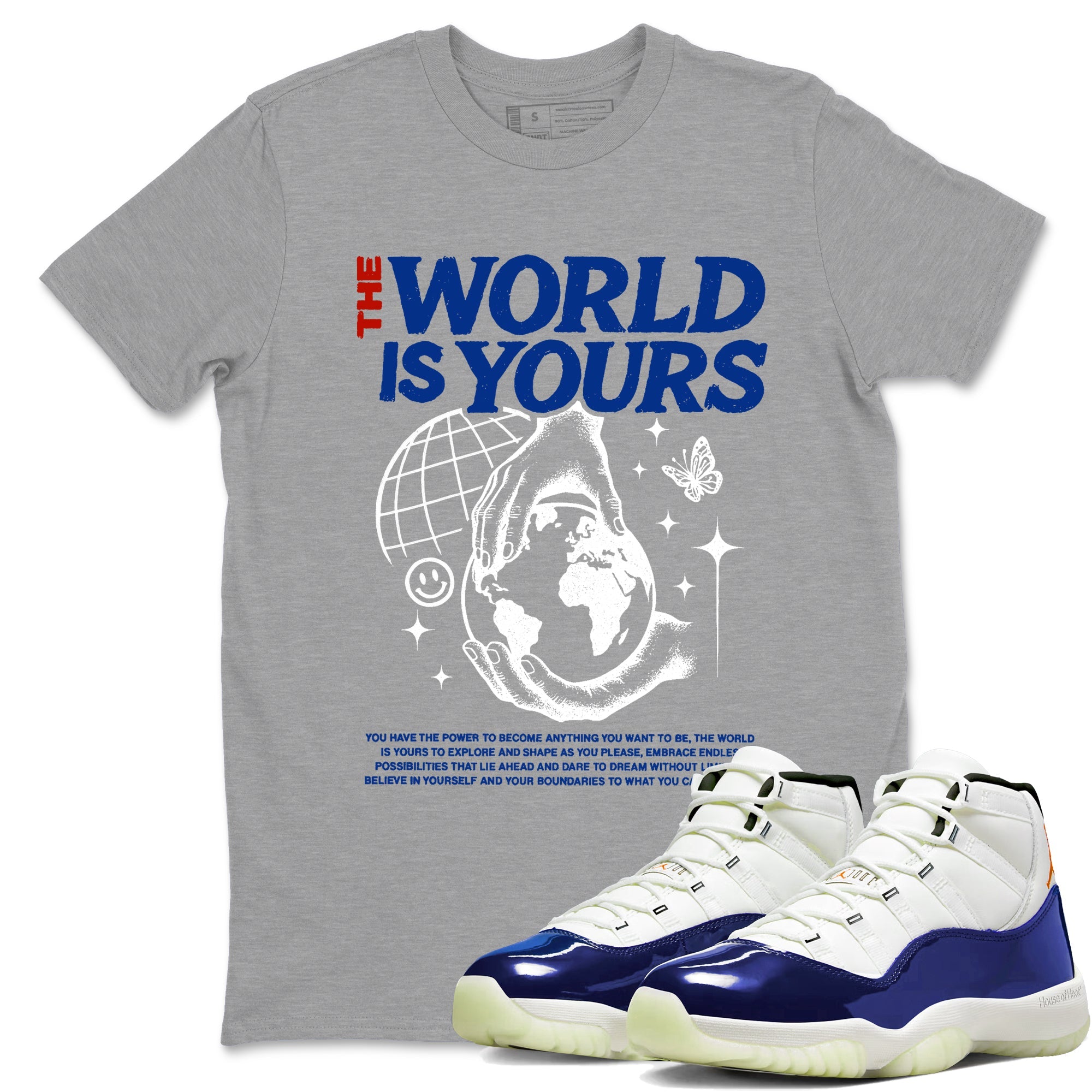 Sneaker Threads  Sneaker Tees To Match Air Jordan 11 Rare Air  The World Is Yours Graphic Tee Heather Grey 1. Perfect for Jordan releases 2025 colorways.
