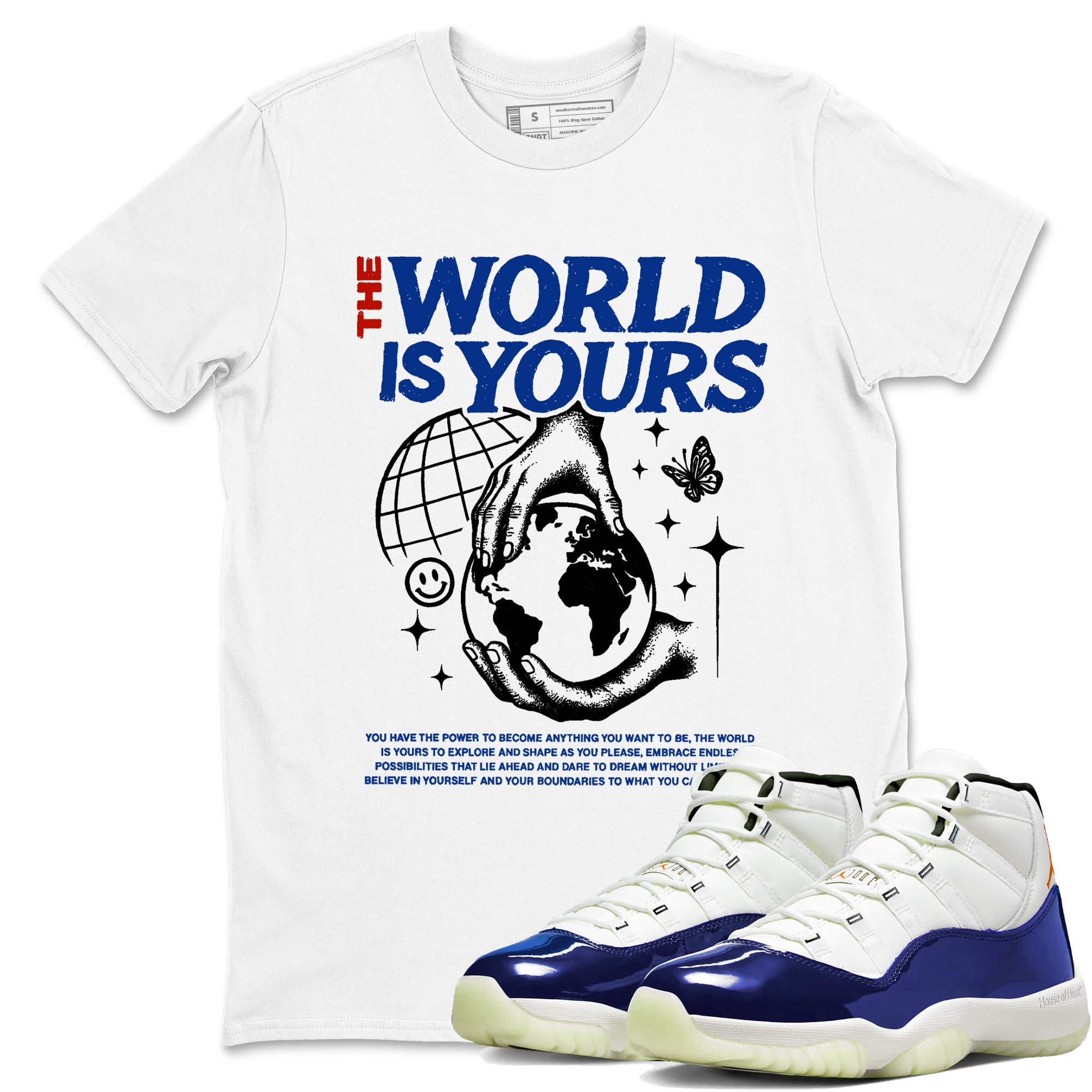 Sneaker Threads  Sneaker Tees To Match Air Jordan 11 Rare Air  The World Is Yours Graphic Tee White 1. Perfect for Jordan releases 2025 colorways.