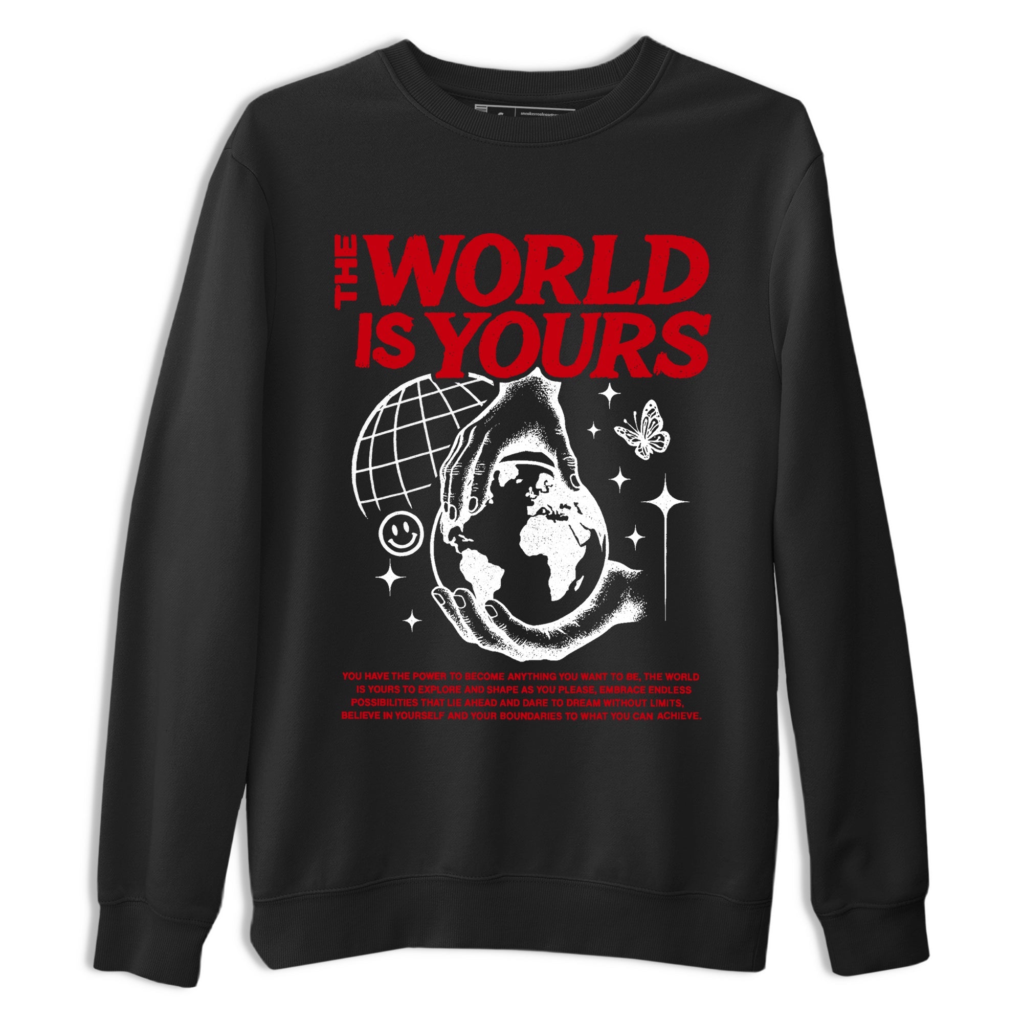 5s Fire Red Sneaker match tees  Sneaker Tees To Match Jordan 5 Retro Fire Red Sneakers  The World Is Yours Graphic Tee Black 2