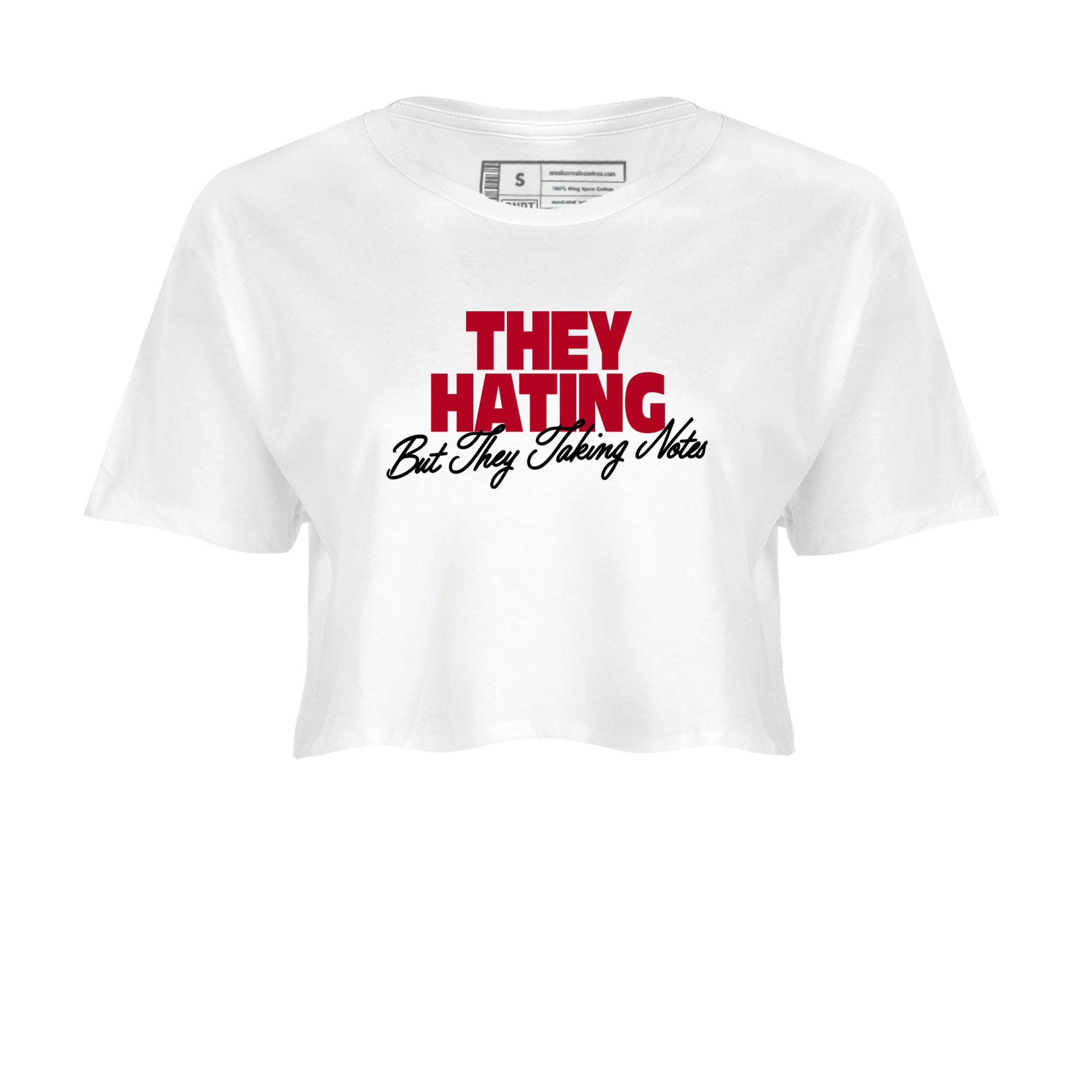 Sneaker Threads  Sneaker Tees To Match Air Jordan 8 Bunny  They Hating But Taking Notes Crop Tee White 2. Perfect for Jordan releases 2025 colorways.
