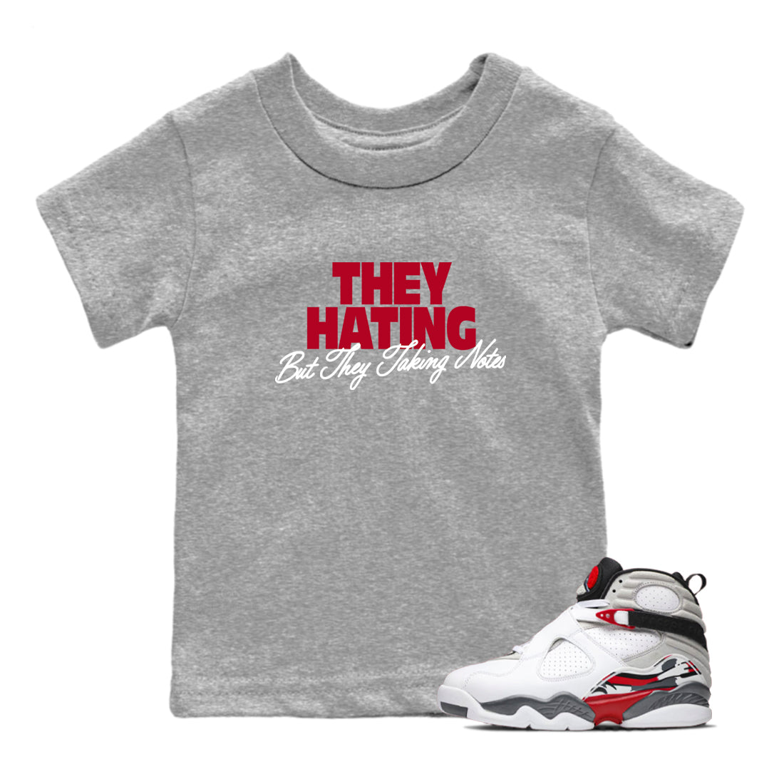 Sneaker Threads  Sneaker Tees To Match Air Jordan 8 Bunny  They Hating But Taking Notes Youth Graphic Tee Heather Grey 1. Perfect for Jordan releases 2025 colorways.