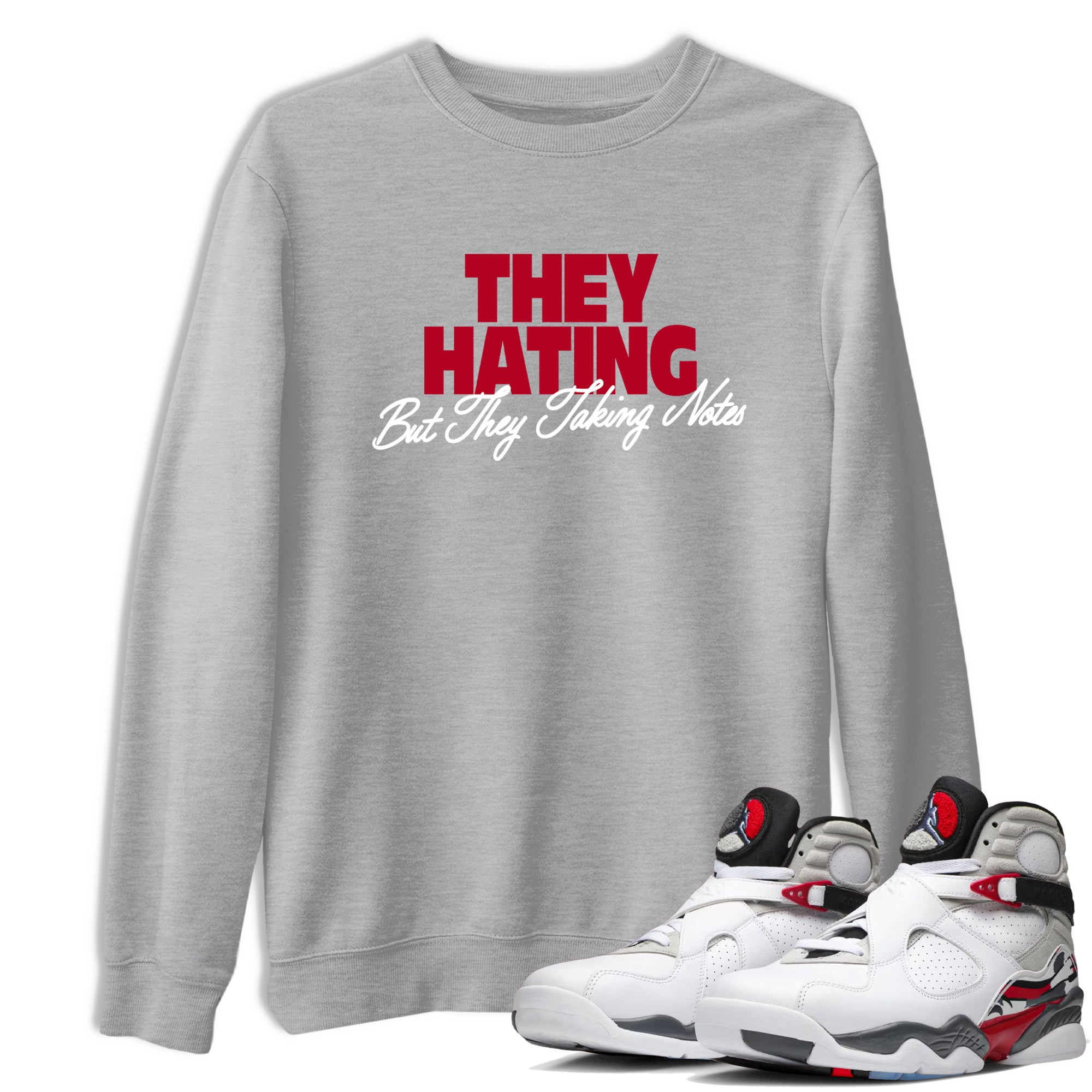 Sneaker Threads  Sneaker Tees To Match Air Jordan 8 Bunny  They Hating But Taking Notes Graphic Tee Heather Grey 1. Perfect for Jordan releases 2025 colorways.