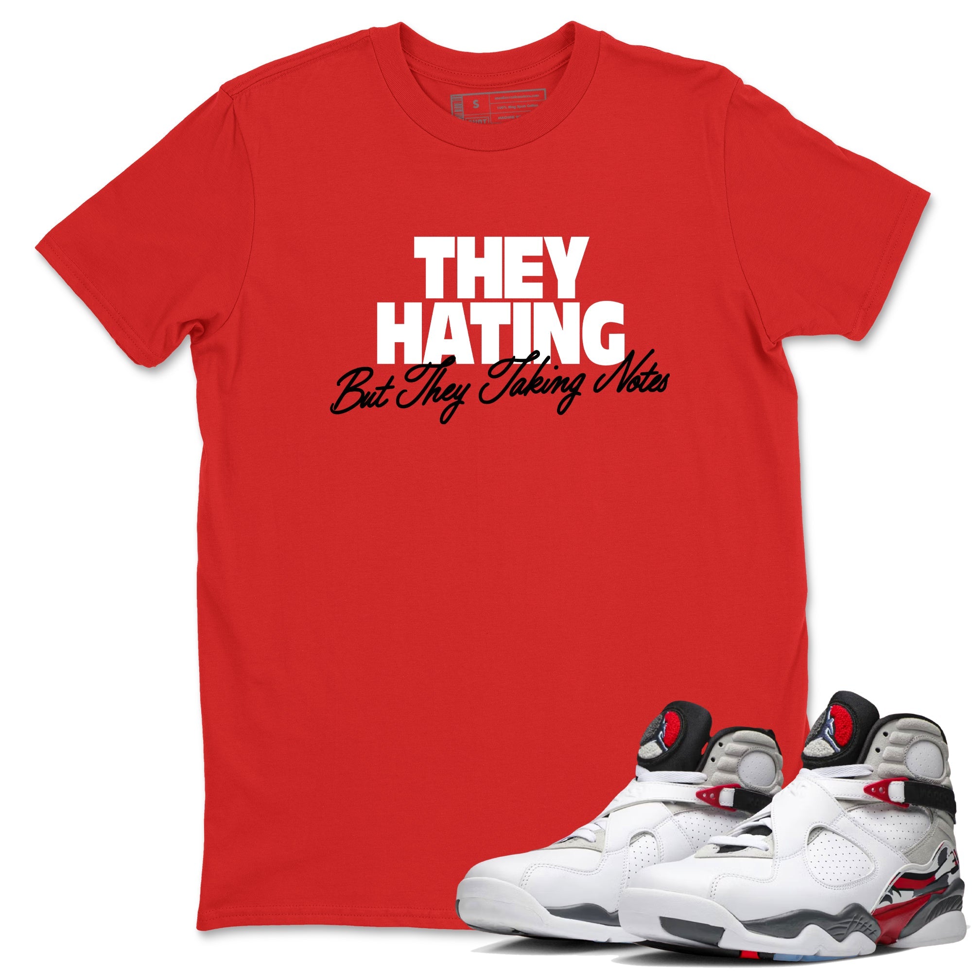 Sneaker Threads  Sneaker Tees To Match Air Jordan 8 Bunny  They Hating But Taking Notes Graphic Tee Red 1. Perfect for Jordan releases 2025 colorways.