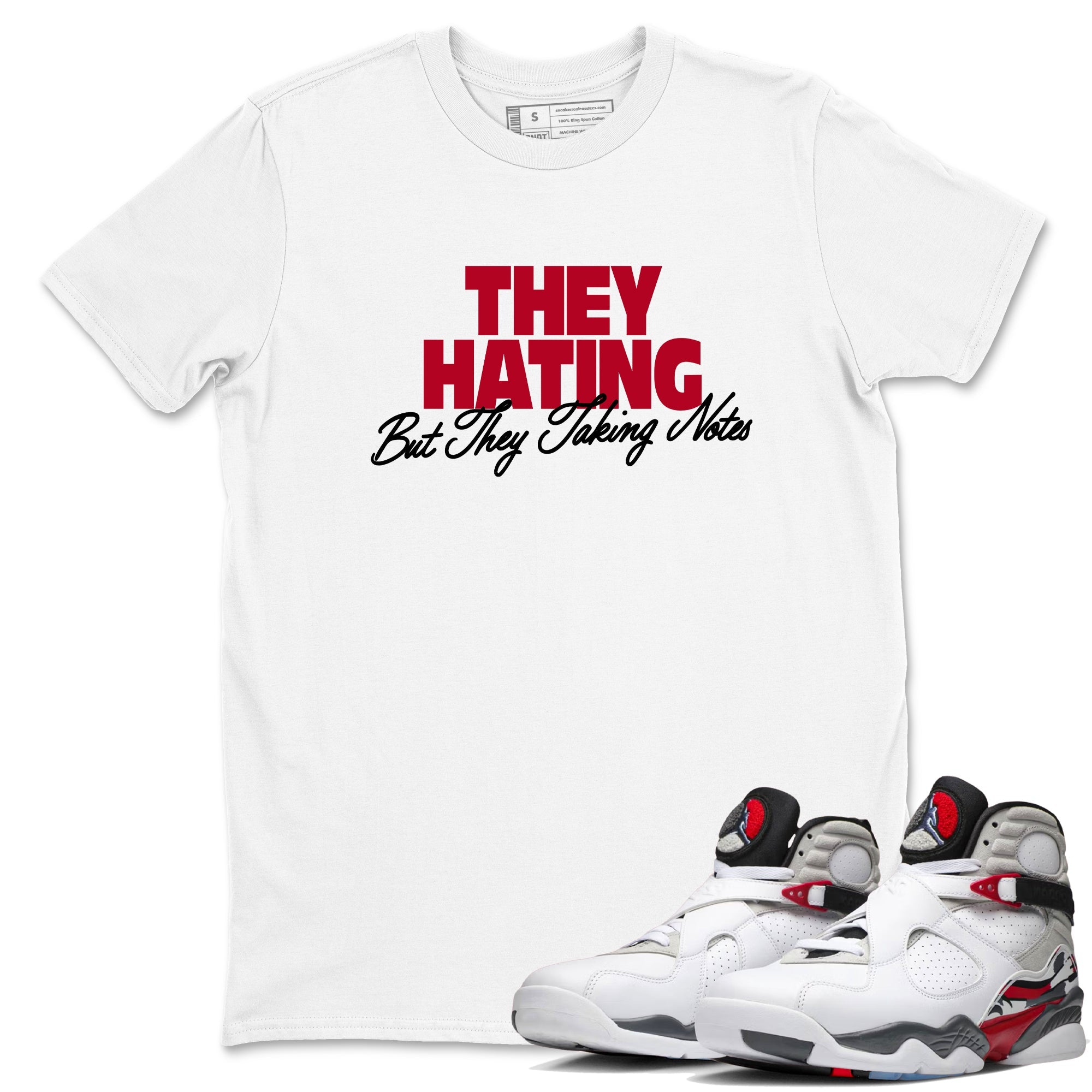 Sneaker Threads  Sneaker Tees To Match Air Jordan 8 Bunny  They Hating But Taking Notes Graphic Tee White 1. Perfect for Jordan releases 2025 colorways.