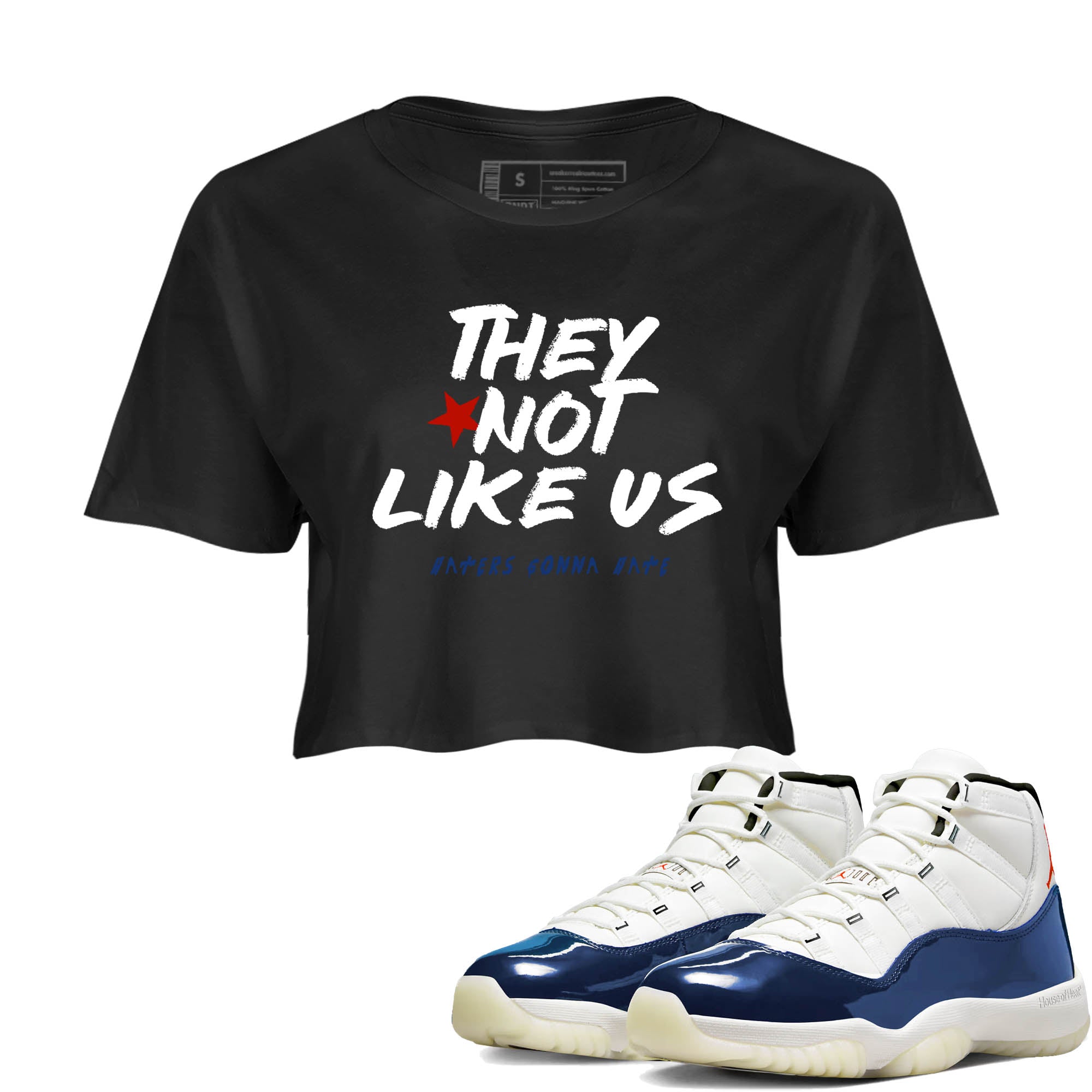 Sneaker Threads  Sneaker Tees To Match Air Jordan 11 Rare Air  They Not Like Us Crop Tee Black 1. Perfect for Jordan releases 2025 colorways.
