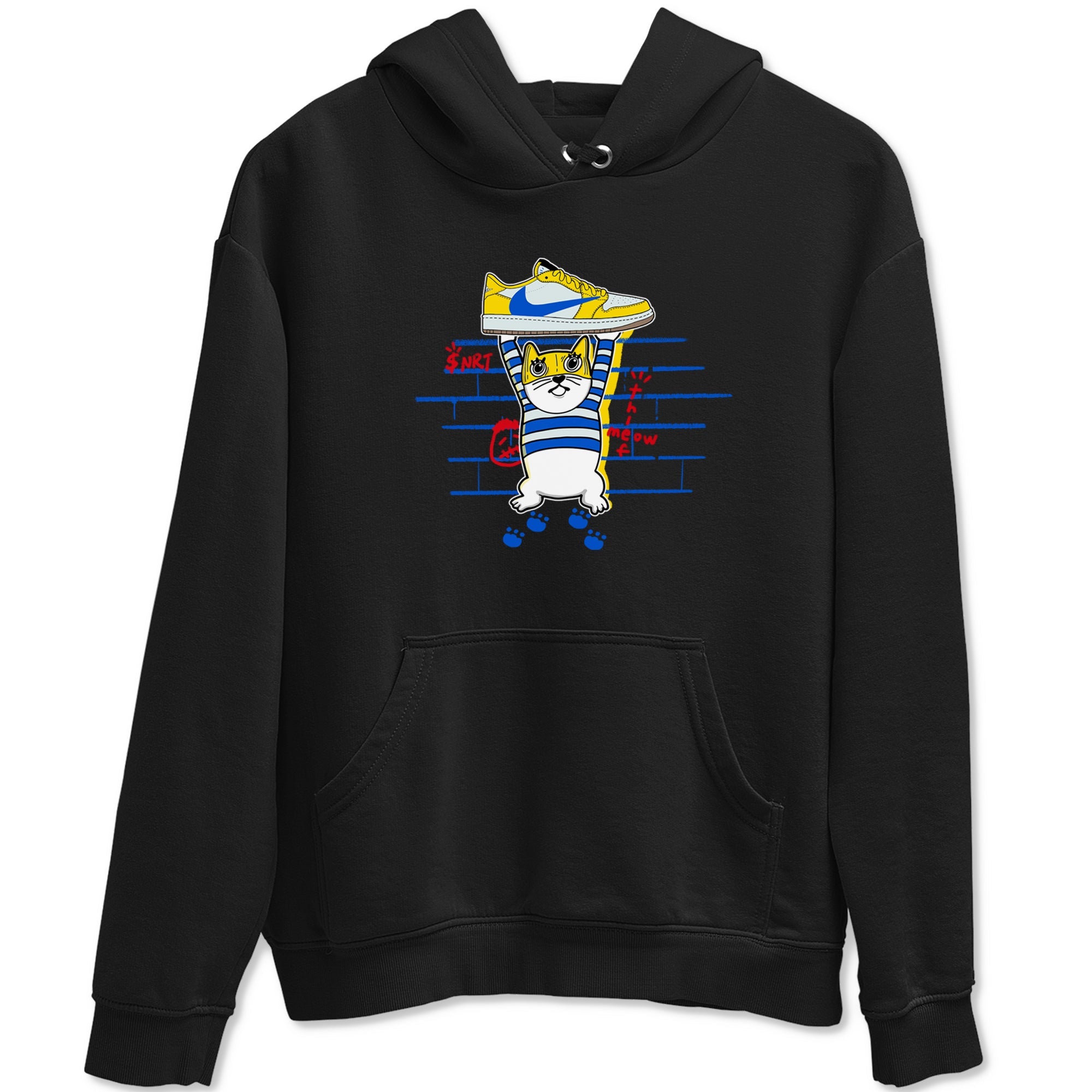 Air Jordan 1 Travis x Scott x Canary shirt to match jordans Thief Cat sneaker tees Air Jordan 1 Travis Scott Canary Drip Gear Zone unisex cotton Black 2 crew neck shirt