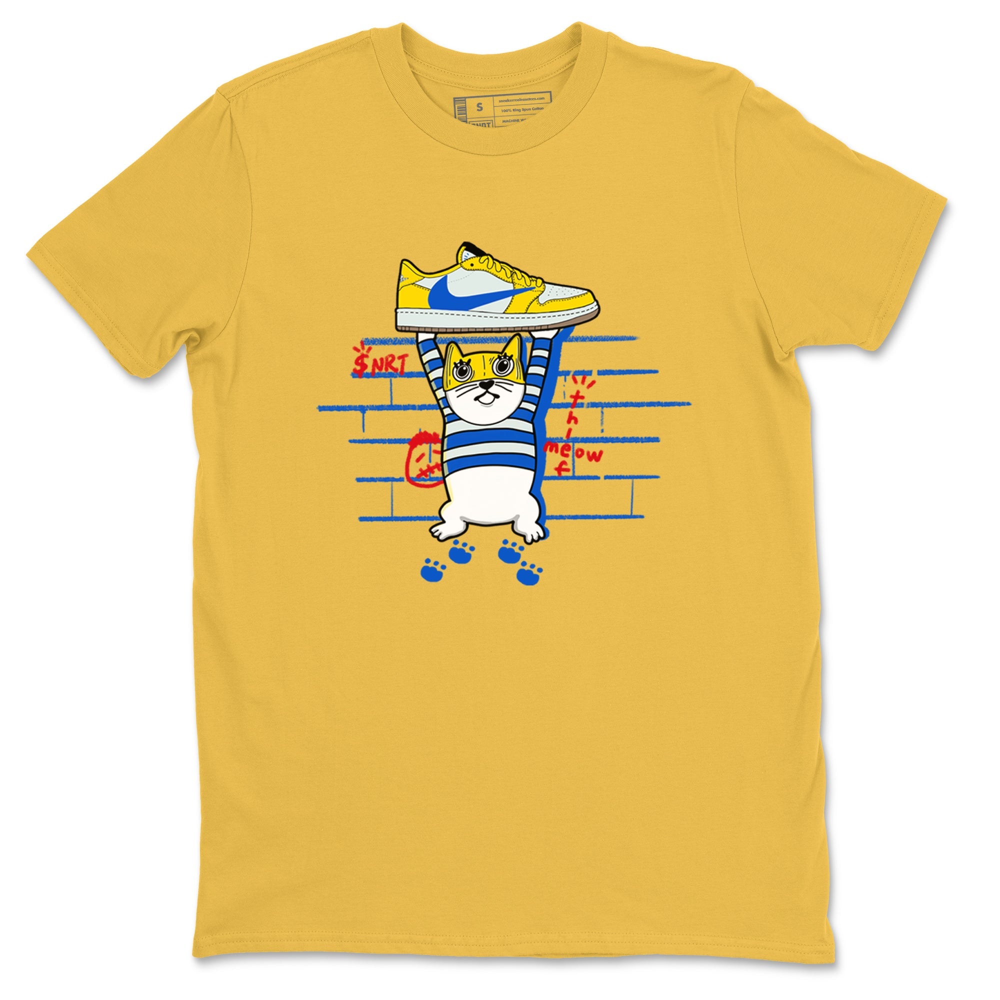 Air Jordan 1 Travis x Scott x Canary shirt to match jordans Thief Cat sneaker tees Air Jordan 1 Travis Scott Canary Drip Gear Zone unisex cotton Daisy 2 crew neck shirt
