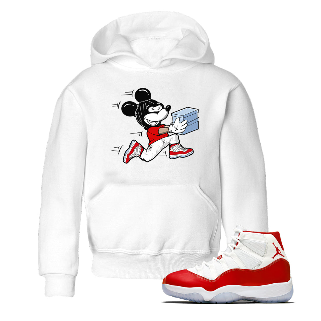11s Cherry shirts to match jordans Thief Mouse sneaker match tees Air Jordan 11 Retro Cherry match shoes to clothes Drip Gear Zone Youth Baby White 1 tee