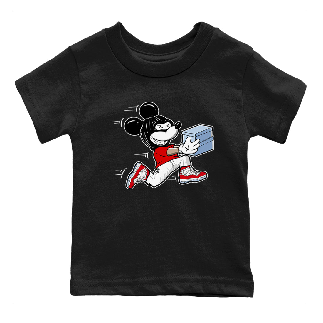 11s Cherry shirts to match jordans Thief Mouse sneaker match tees Air Jordan 11 Retro Cherry match shoes to clothes Drip Gear Zone Youth Baby Black 2 tee