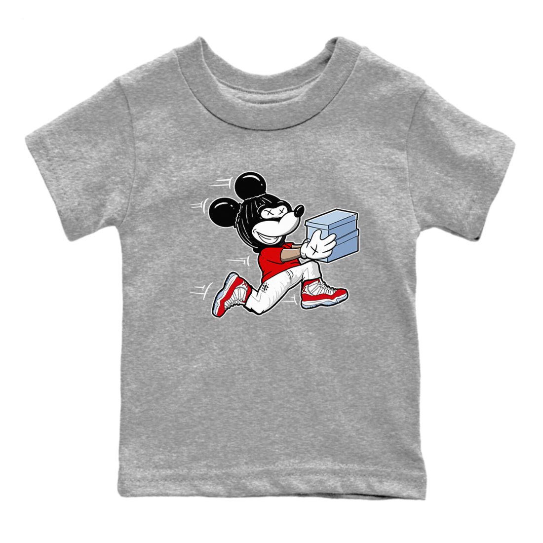 11s Cherry shirts to match jordans Thief Mouse sneaker match tees Air Jordan 11 Retro Cherry match shoes to clothes Drip Gear Zone Youth Baby Heather Grey 2 tee