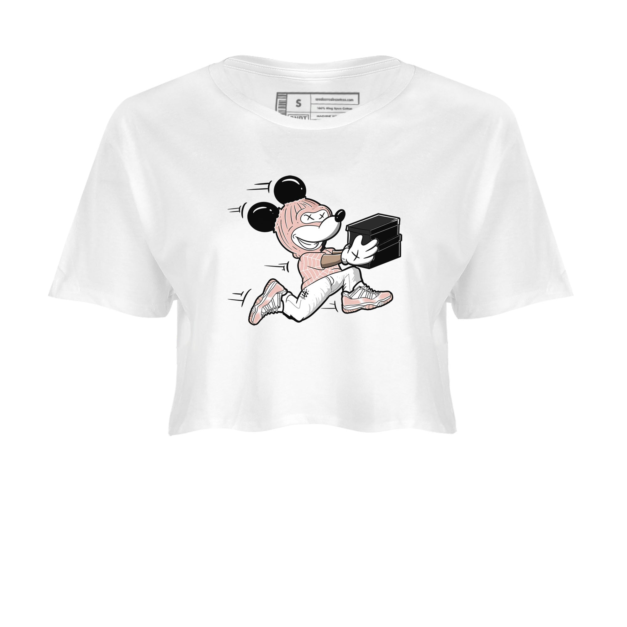 11s Legend Pink shirt to match jordans Thief Mouse sneaker tees Air Jordan 11 Legend Pink Drip Gear Zone White 2 crop length shirt