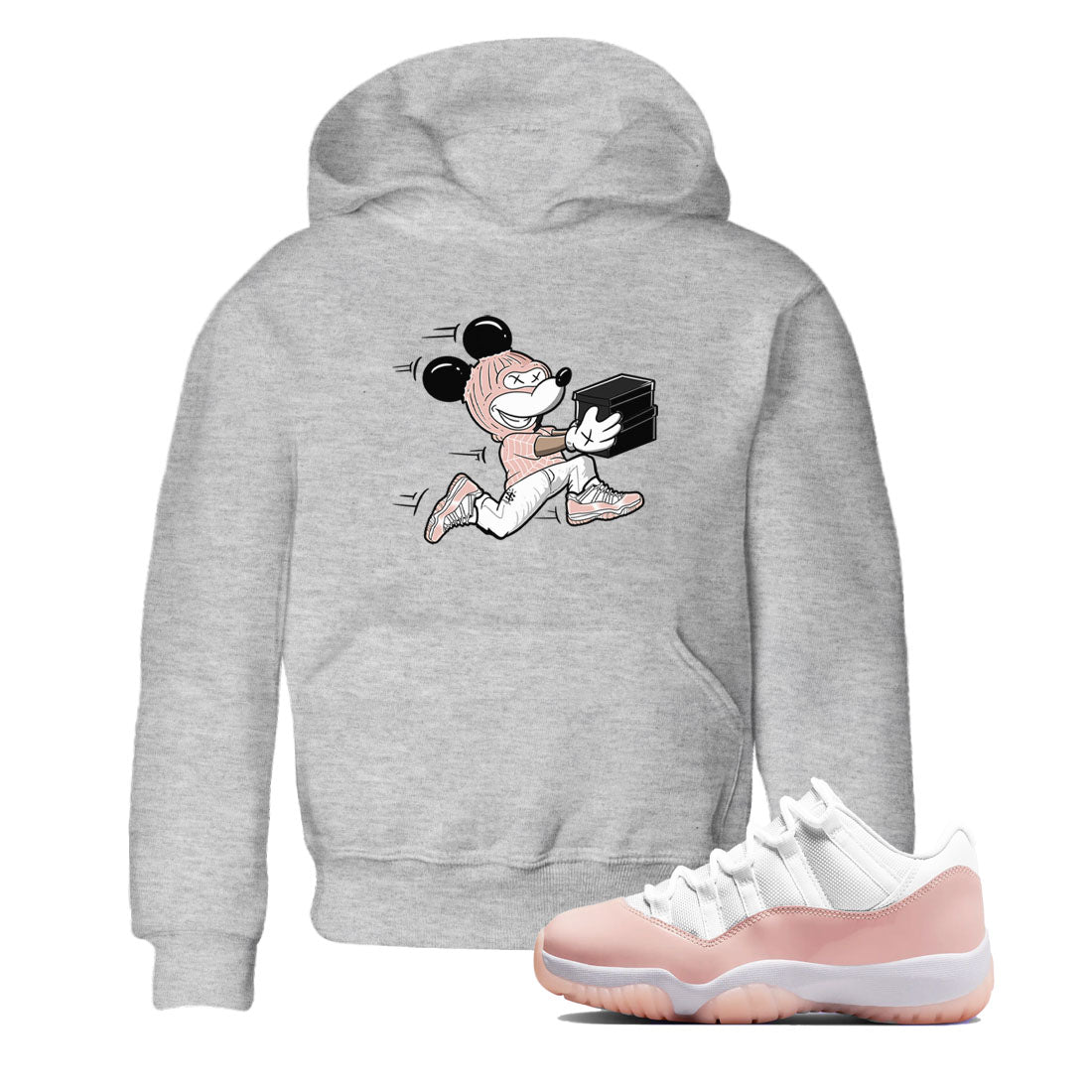 11s Legend Pink shirt to match jordans Thief Mouse sneaker tees Air Jordan 11 Legend Pink Drip Gear Zone baby toddler Heather Grey 1 cotton Shirt