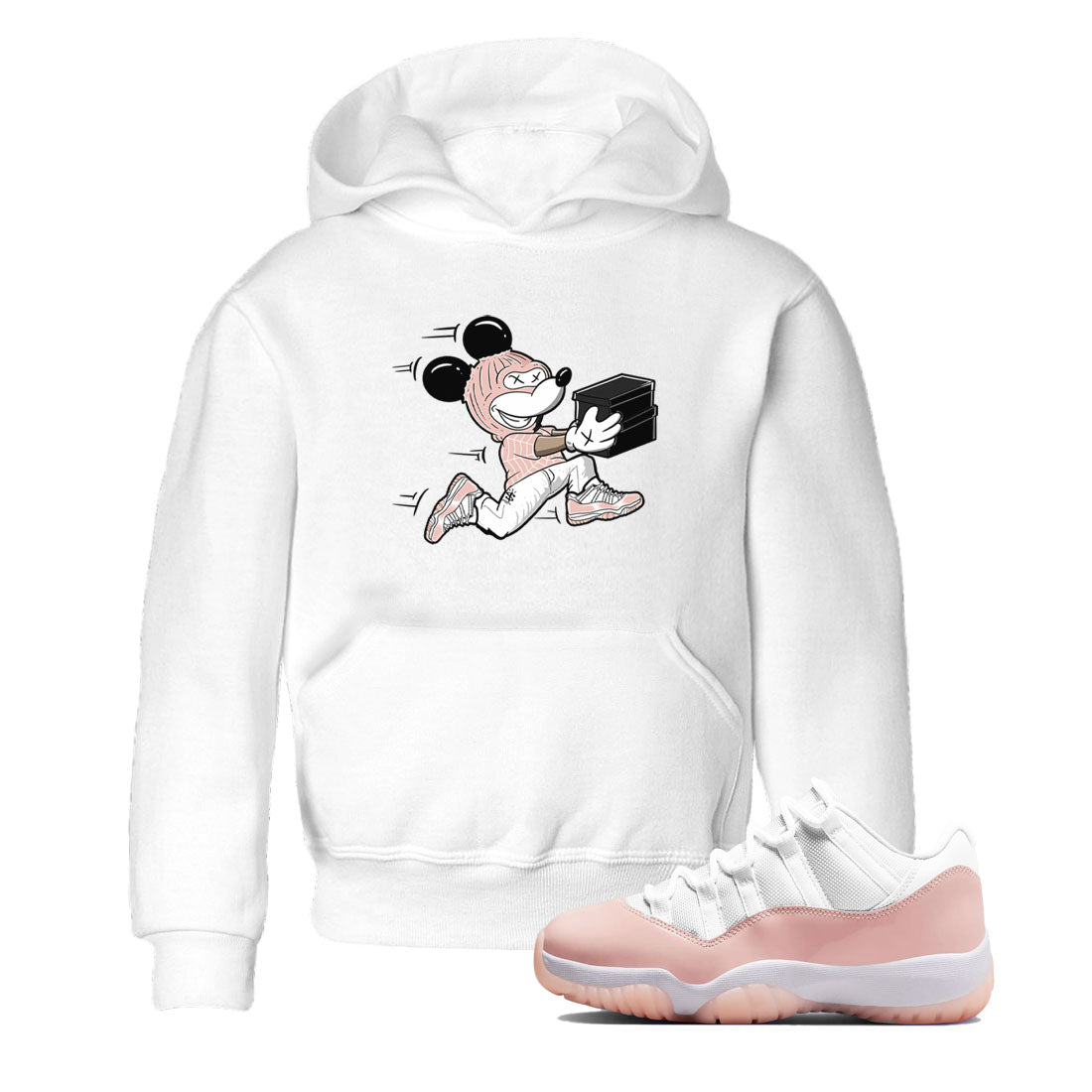 11s Legend Pink shirt to match jordans Thief Mouse sneaker tees Air Jordan 11 Legend Pink Drip Gear Zone baby toddler White 1 cotton Shirt