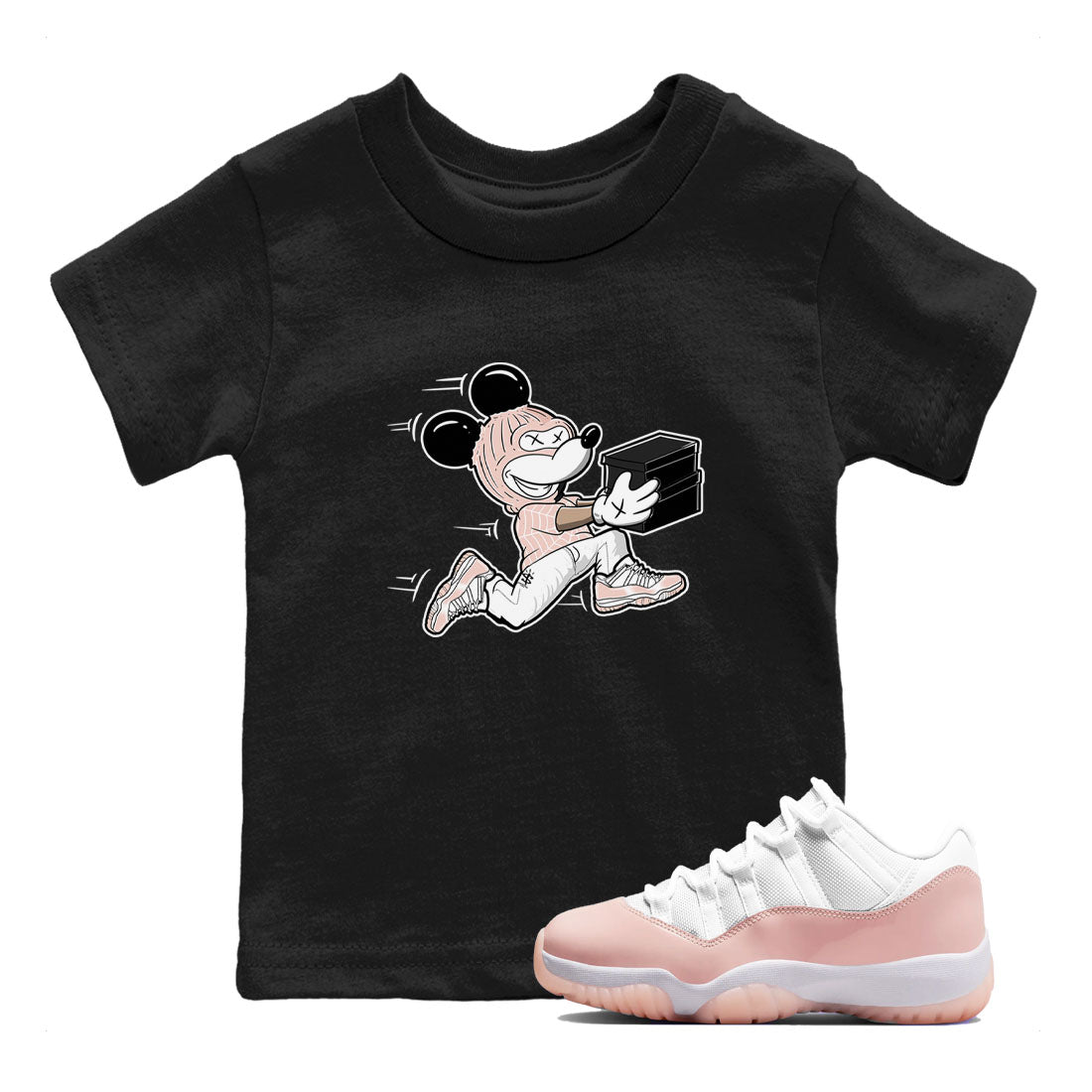 11s Legend Pink shirt to match jordans Thief Mouse sneaker tees Air Jordan 11 Legend Pink Drip Gear Zone baby toddler Black 1 cotton Shirt