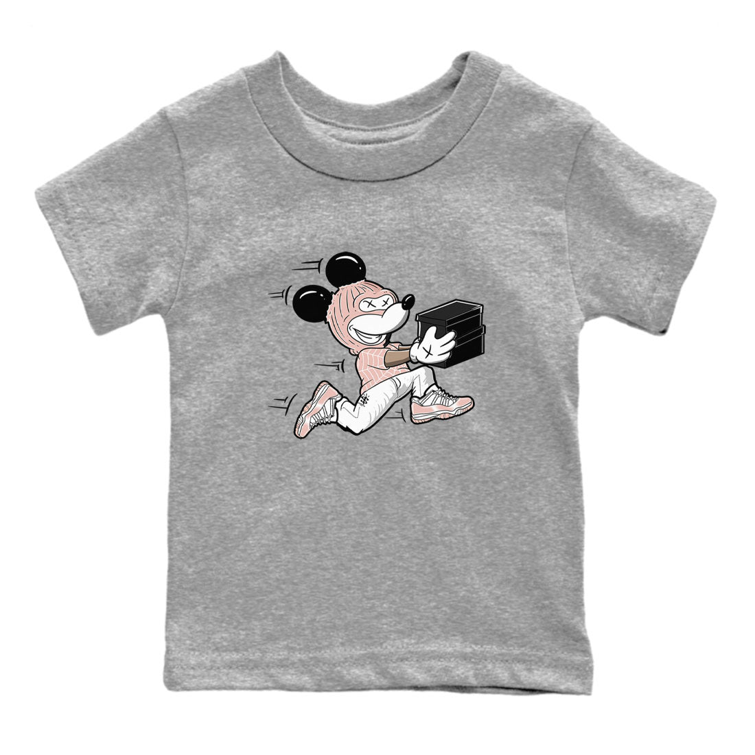 11s Legend Pink shirt to match jordans Thief Mouse sneaker tees Air Jordan 11 Legend Pink Drip Gear Zone baby toddler Heather Grey 2 cotton Shirt