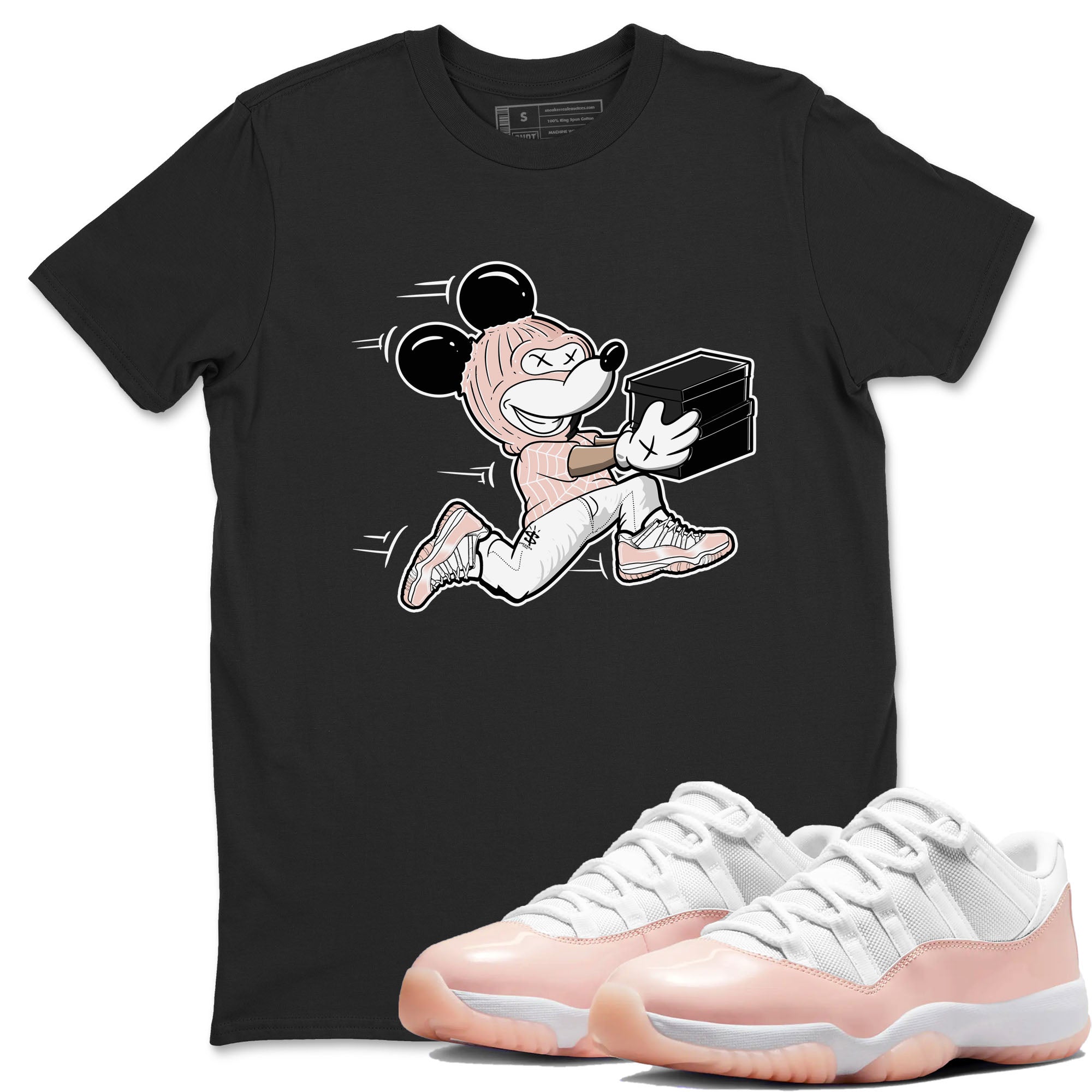 11s Legend Pink shirt to match jordans Thief Mouse sneaker tees Air Jordan 11 Legend Pink Drip Gear Zone unisex cotton Black 1 crew neck shirt
