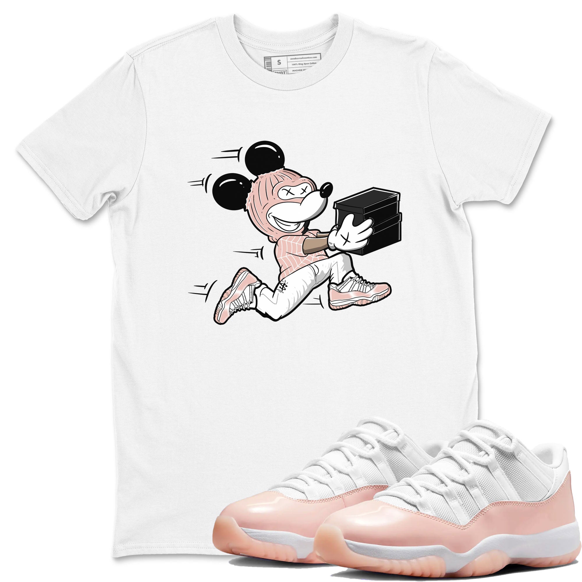 11s Legend Pink shirt to match jordans Thief Mouse sneaker tees Air Jordan 11 Legend Pink Drip Gear Zone unisex cotton White 1 crew neck shirt
