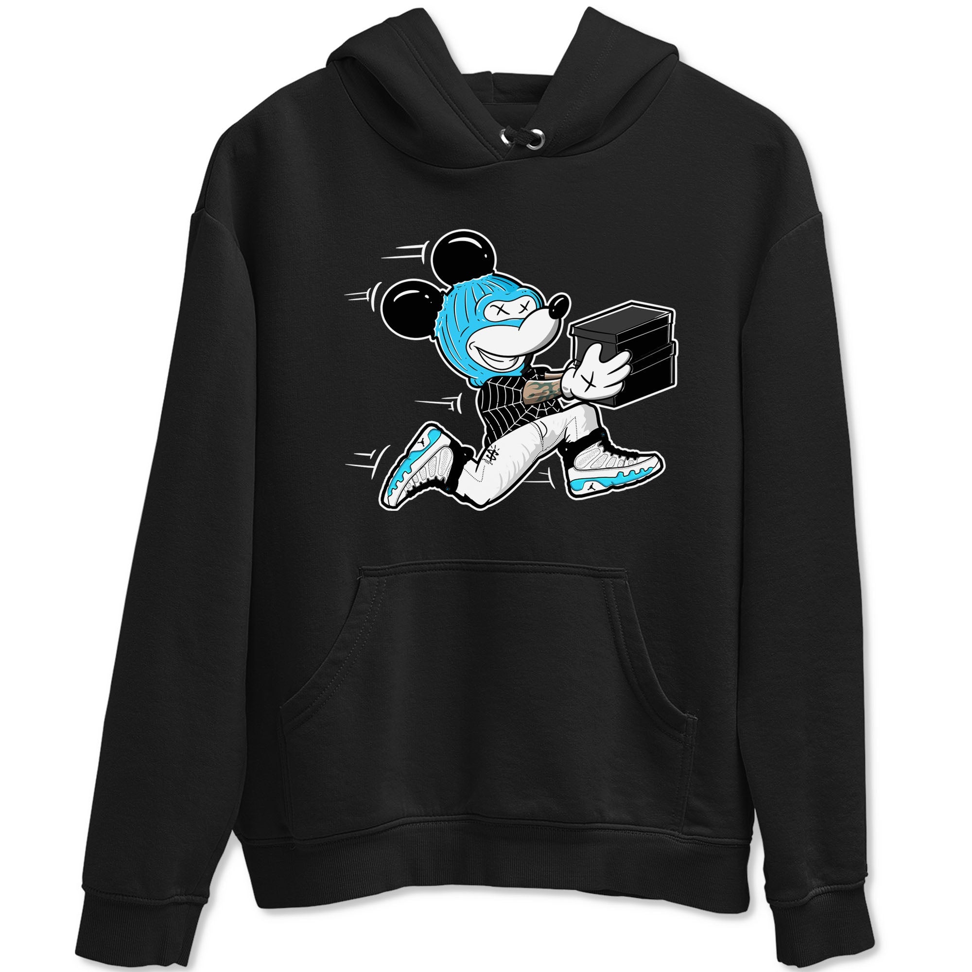 9s Powder Blue shirt to match jordans Thief Mouse sneaker tees Air Jordan 9 Powder Blue Drip Gear Zone unisex cotton Black 2 crew neck shirt