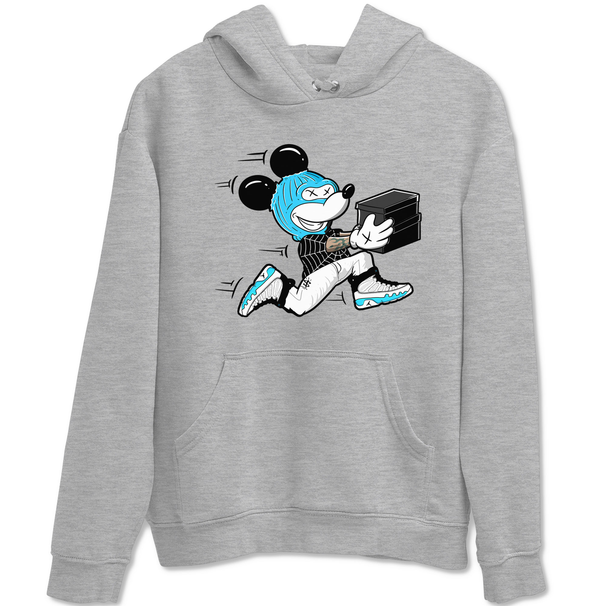 9s Powder Blue shirt to match jordans Thief Mouse sneaker tees Air Jordan 9 Powder Blue Drip Gear Zone unisex cotton Heather Grey 2 crew neck shirt