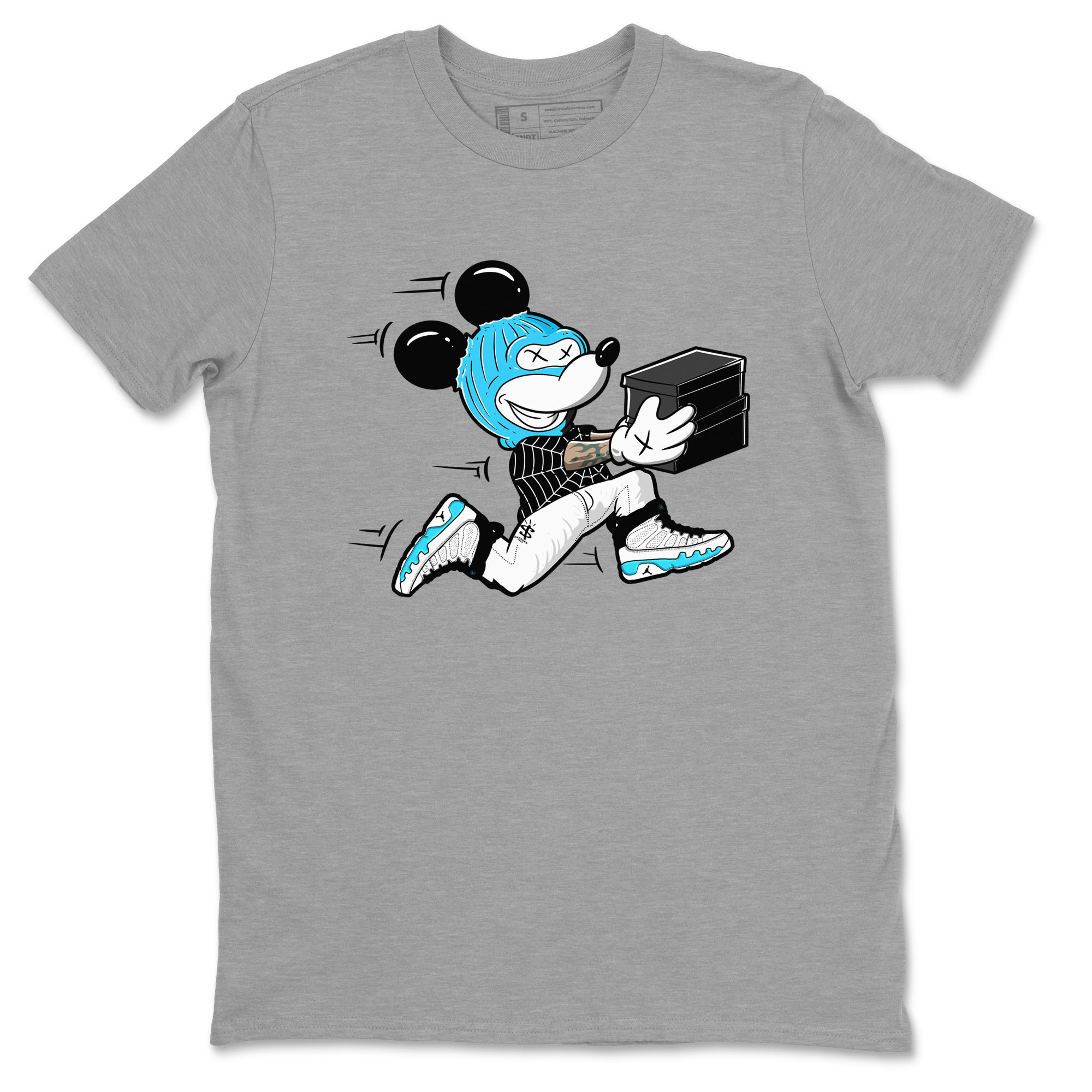 9s Powder Blue shirt to match jordans Thief Mouse sneaker tees Air Jordan 9 Powder Blue Drip Gear Zone unisex cotton Heather Grey 2 crew neck shirt