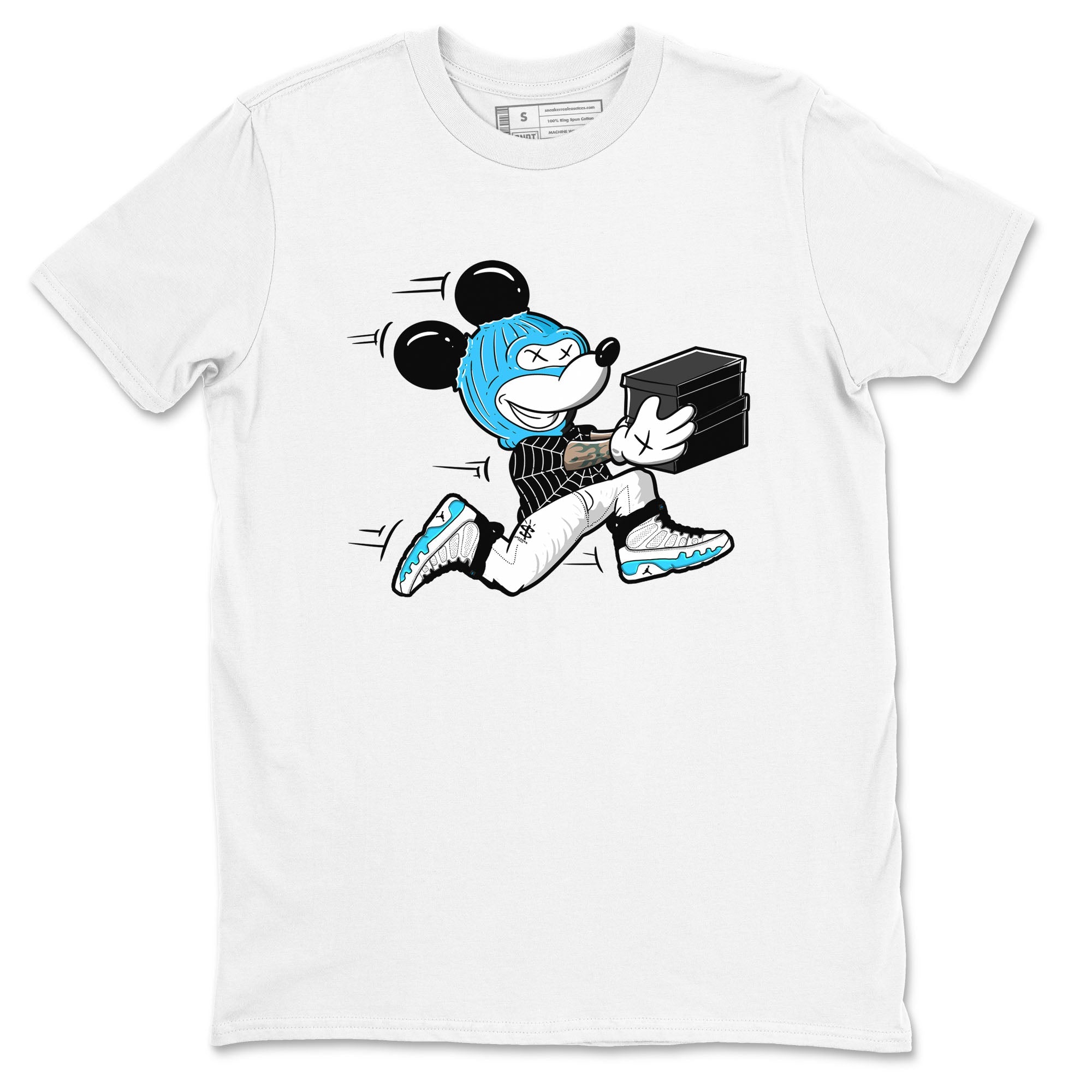 9s Powder Blue shirt to match jordans Thief Mouse sneaker tees Air Jordan 9 Powder Blue Drip Gear Zone unisex cotton White 2 crew neck shirt