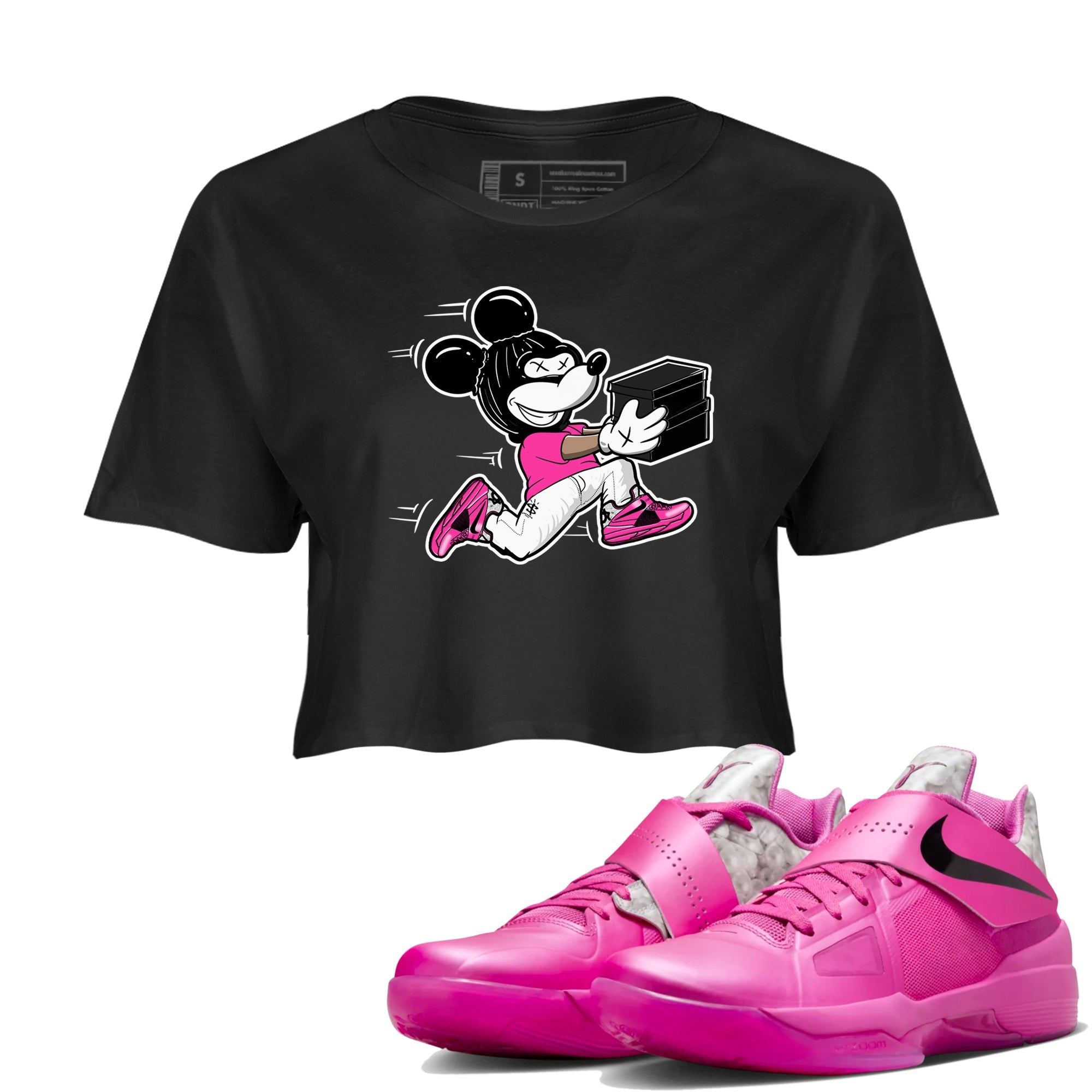 Nike KD 4 Retro Aunt Pearl shirts to match jordans Thief Mouse sneaker match tees Nike KD 4 Aunt Pearl match shoes to clothes Drip Gear Zone unisex cotton Black 1 crop tee