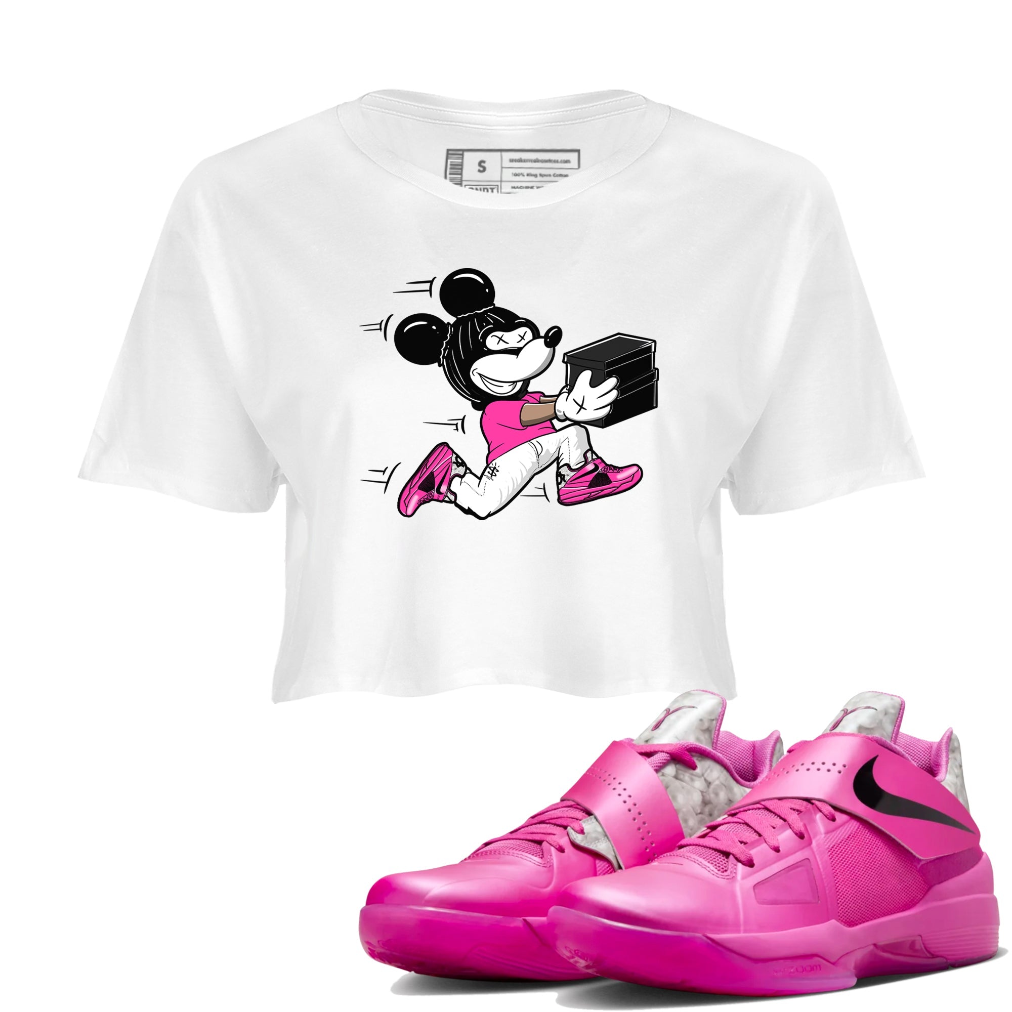 Nike KD 4 Retro Aunt Pearl shirts to match jordans Thief Mouse sneaker match tees Nike KD 4 Aunt Pearl match shoes to clothes Drip Gear Zone unisex cotton White 1 crop tee