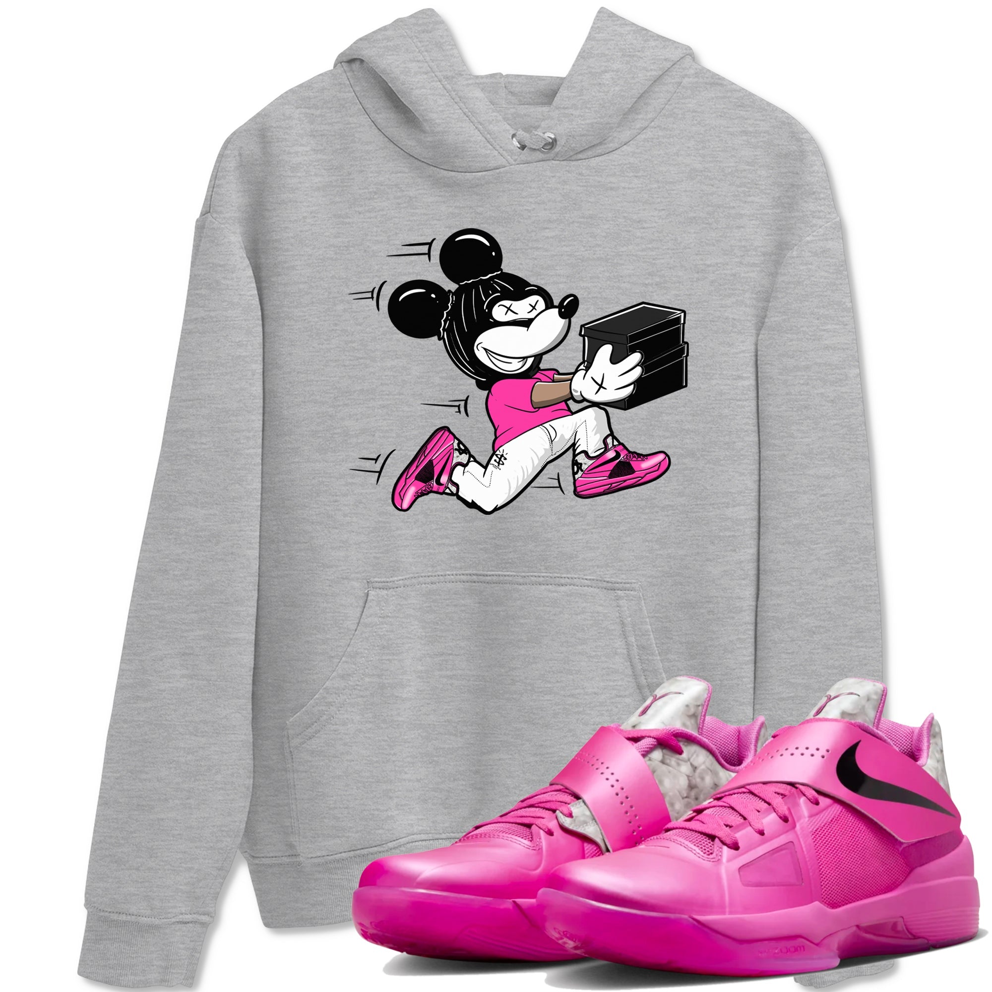 Nike KD 4 Retro Aunt Pearl shirts to match jordans Thief Mouse sneaker match tees Nike KD 4 Aunt Pearl match shoes to clothes Drip Gear Zone unisex cotton Heather Grey 1 shirts