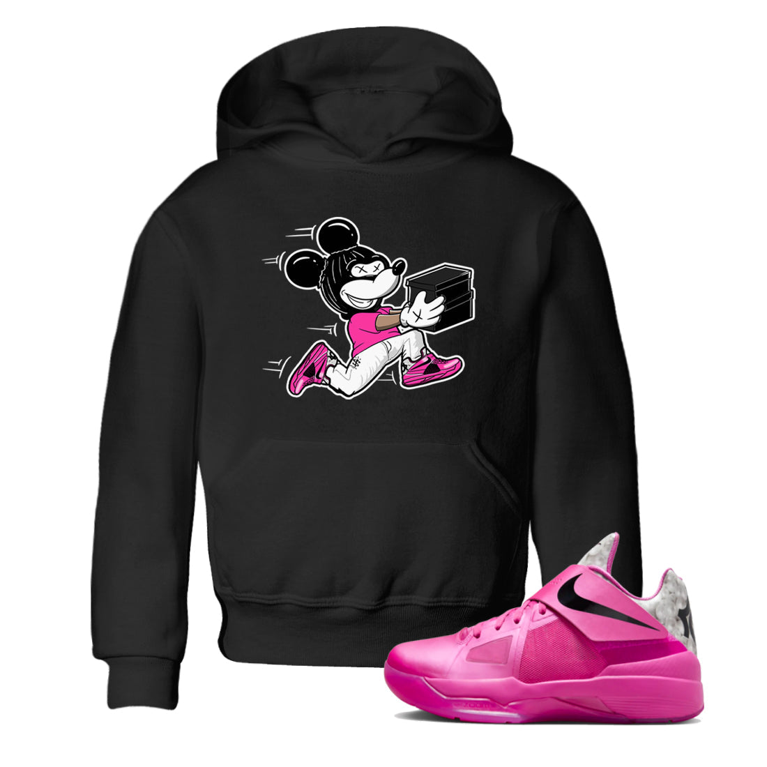 Nike KD 4 Retro Aunt Pearl shirts to match jordans Thief Mouse sneaker match tees Nike KD 4 Aunt Pearl match shoes to clothes Drip Gear Zone Youth Baby Black 1 tee