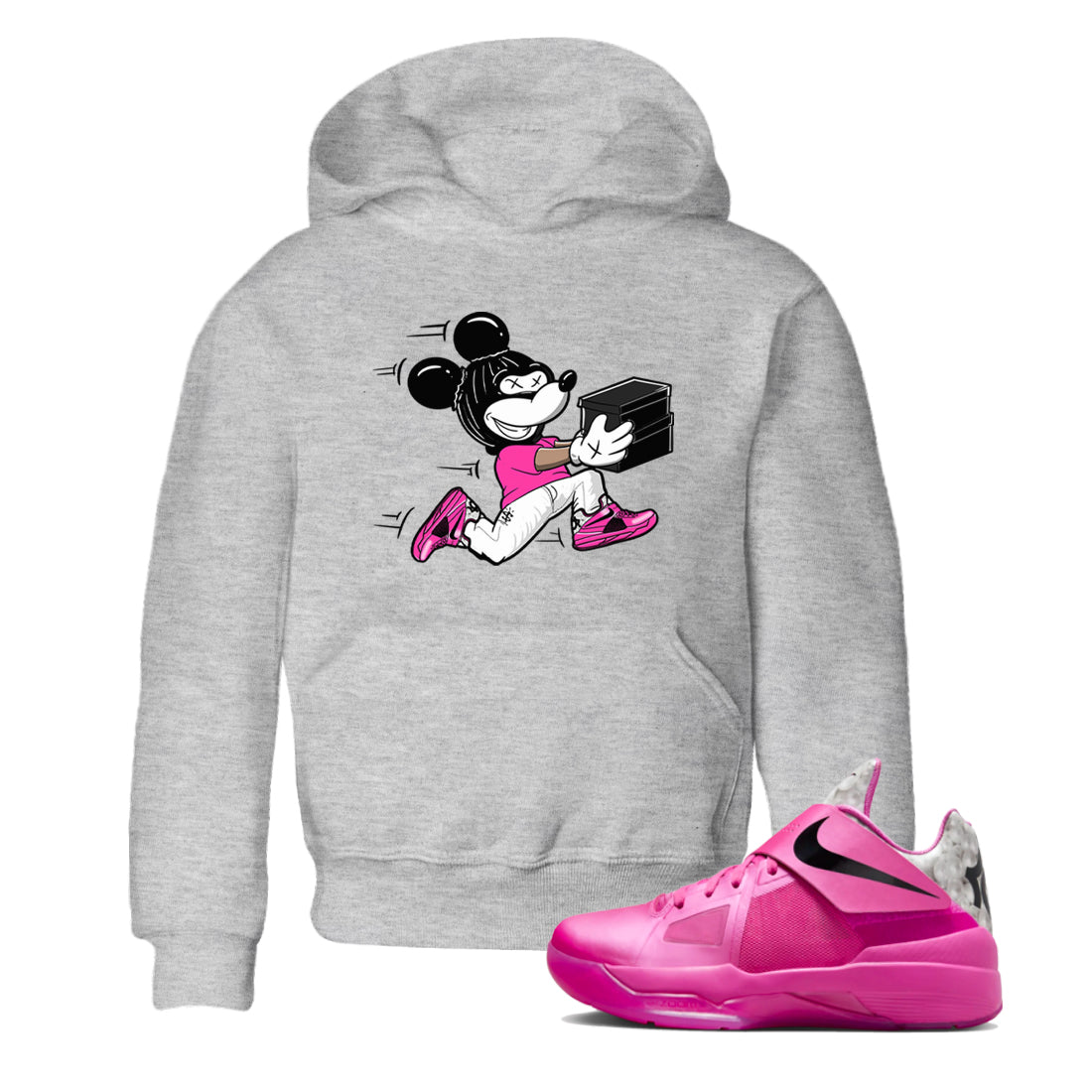 Nike KD 4 Retro Aunt Pearl shirts to match jordans Thief Mouse sneaker match tees Nike KD 4 Aunt Pearl match shoes to clothes Drip Gear Zone Youth Baby Heather Grey 1 tee